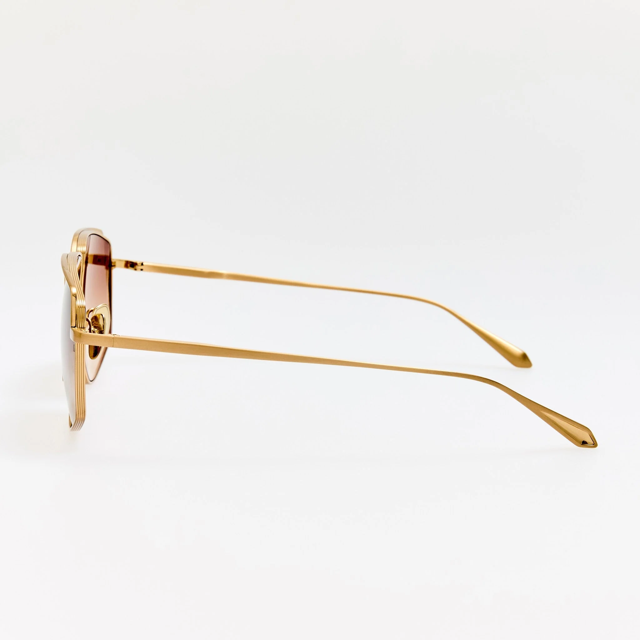 Miranda Sunglasses in Matt Champagne and Mocha - Image 4