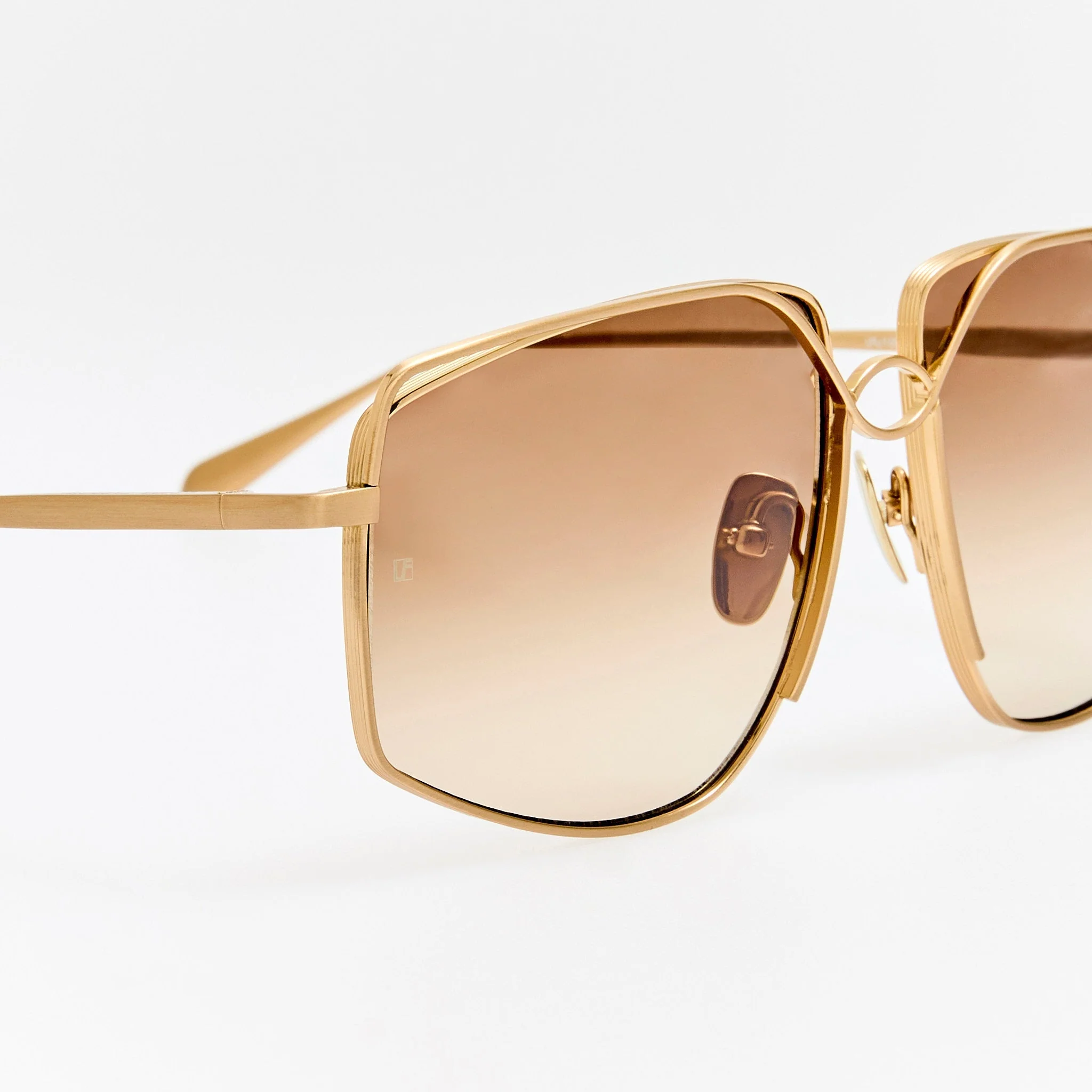 Miranda Sunglasses in Matt Champagne and Mocha - Image 5