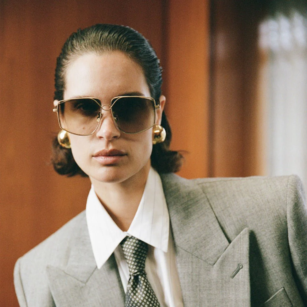Miranda Sunglasses in Matt Champagne and Mocha - Image 6