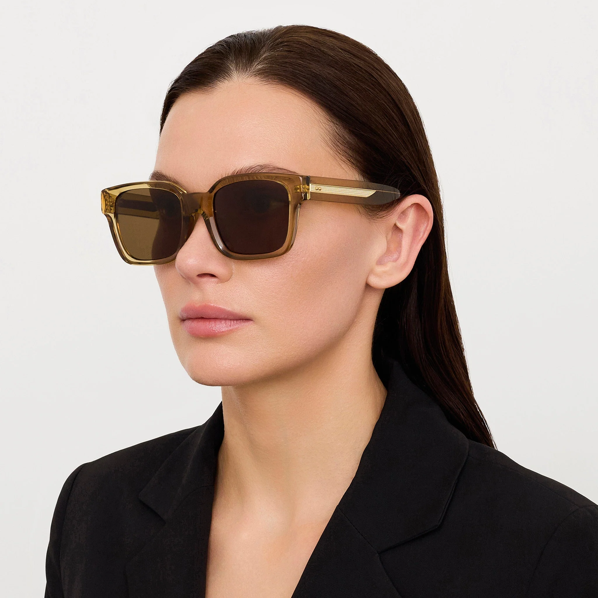Nathan Sunglasses in 22K Gold and Khaki - Image 4