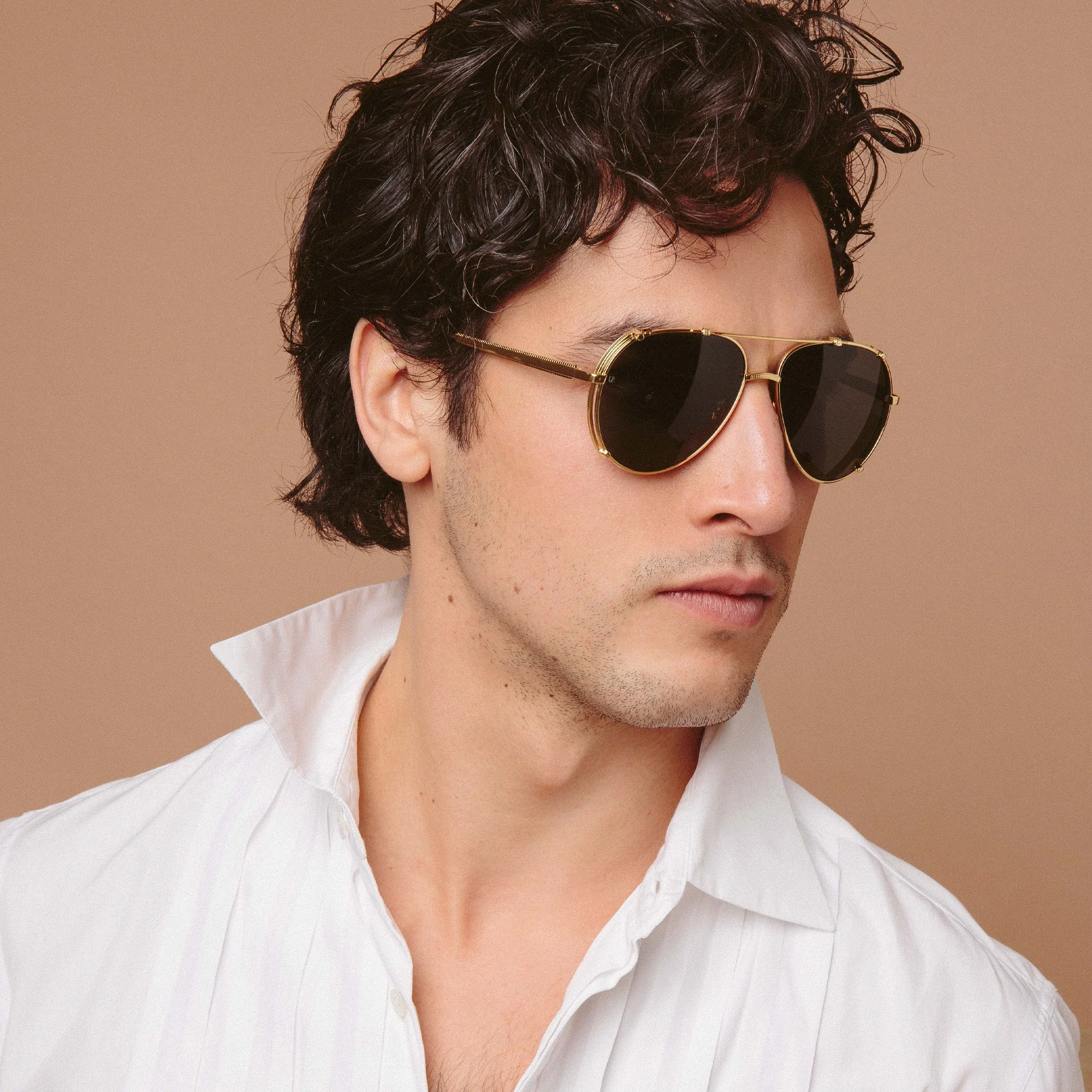 Newman Sunglasses in 22K Yellow Gold - Image 5