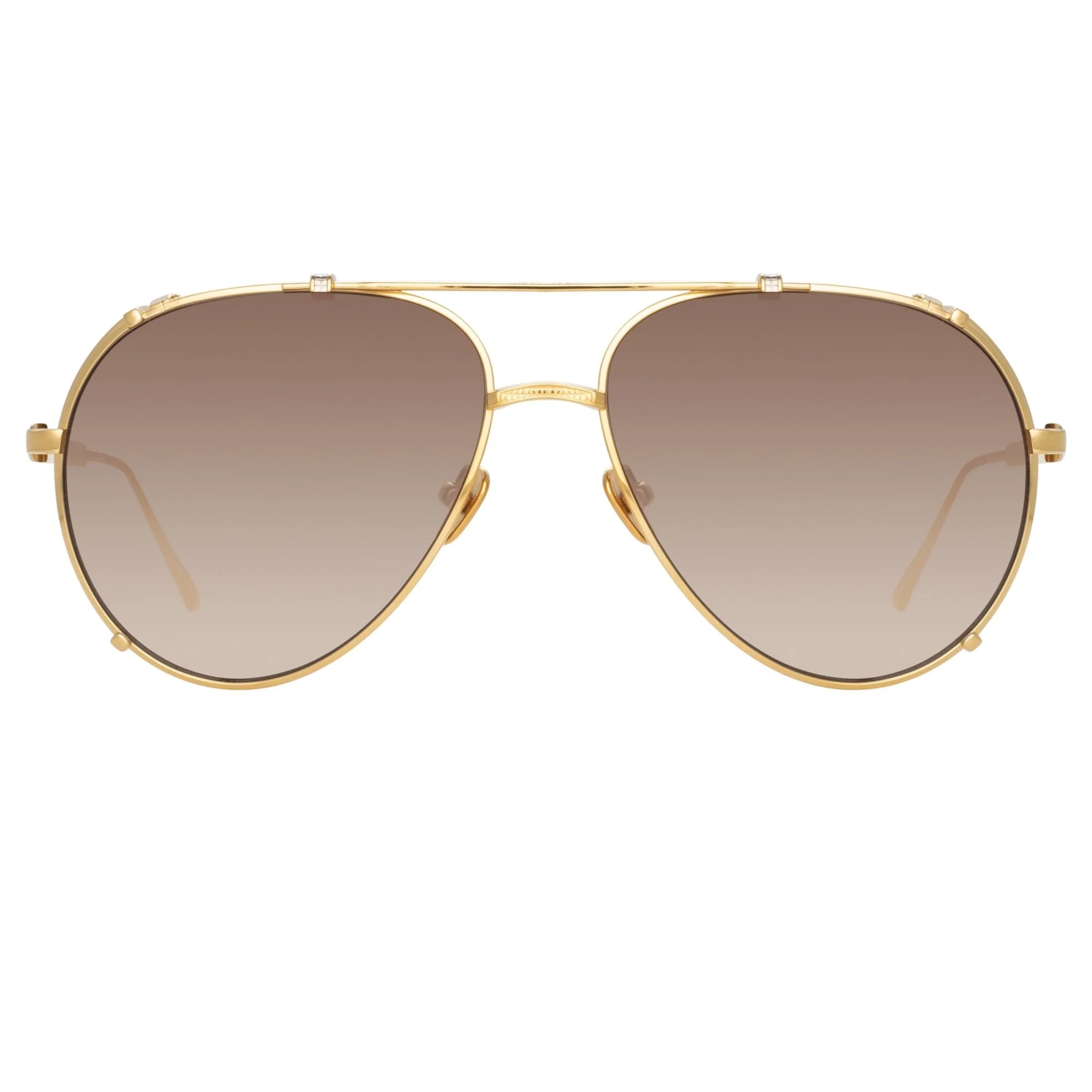 Newman Sunglasses in 22K Yellow Gold and Mocha