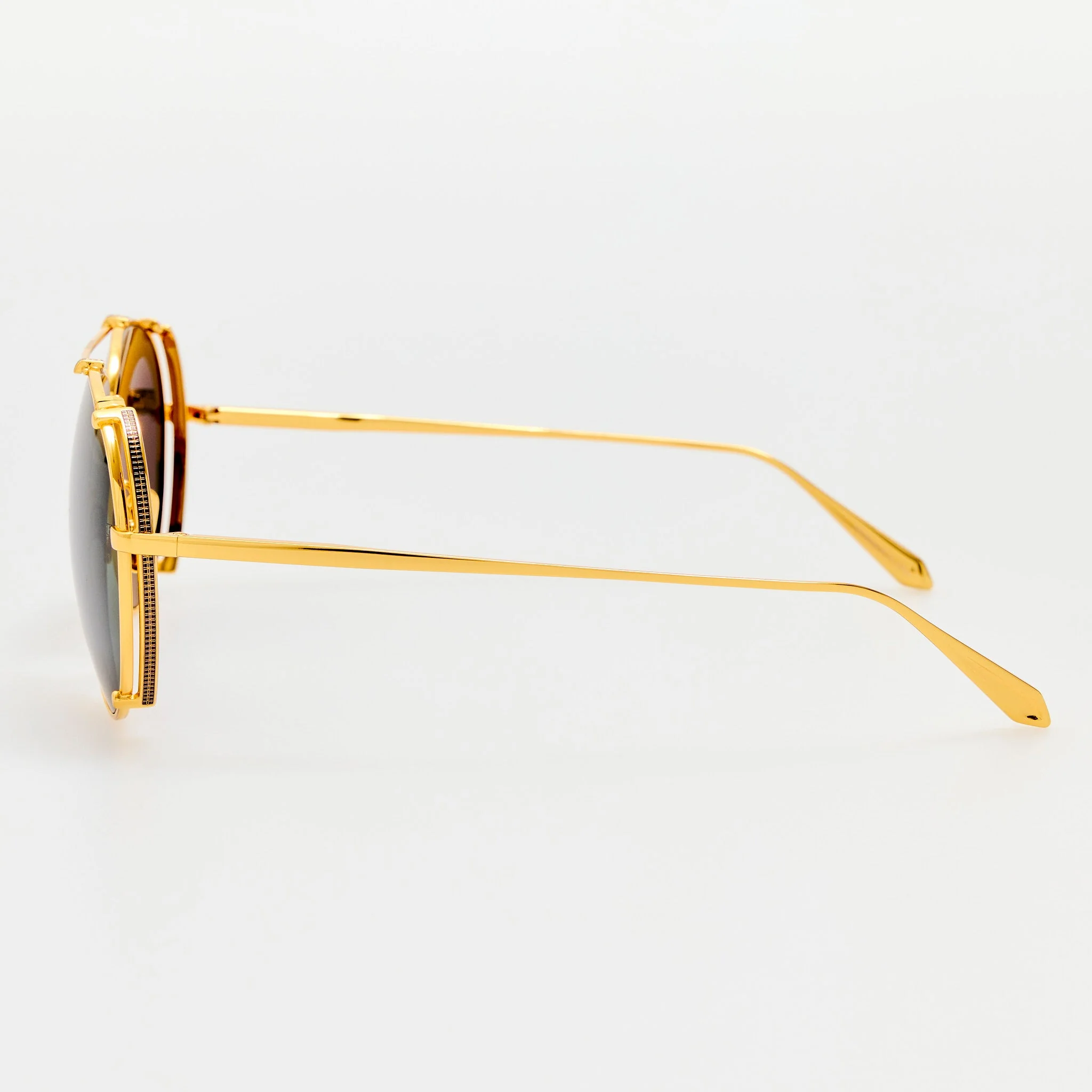 Newman Sunglasses in 22K Gold and Grey - Image 4