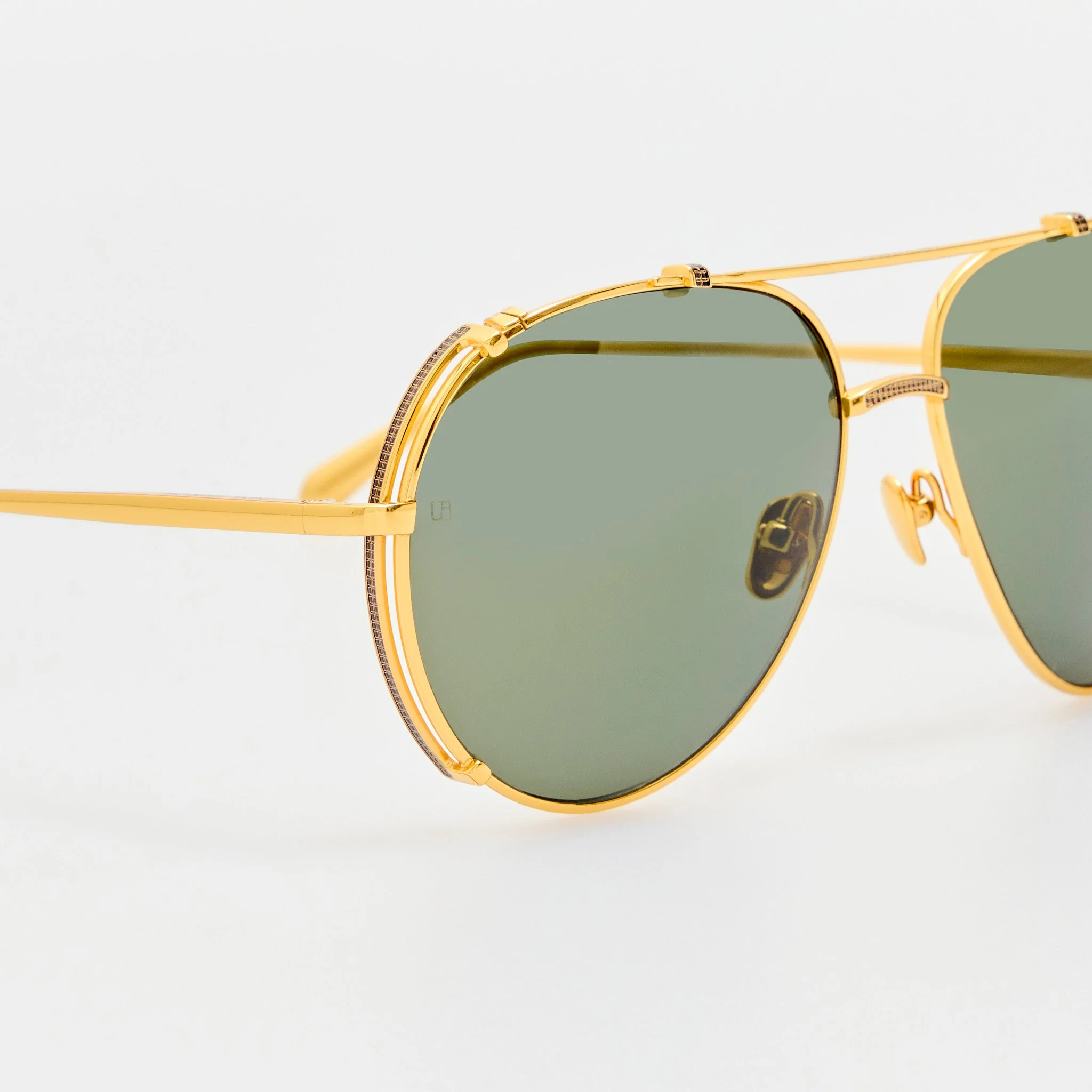 Newman Sunglasses in 22K Gold and Grey - Image 5