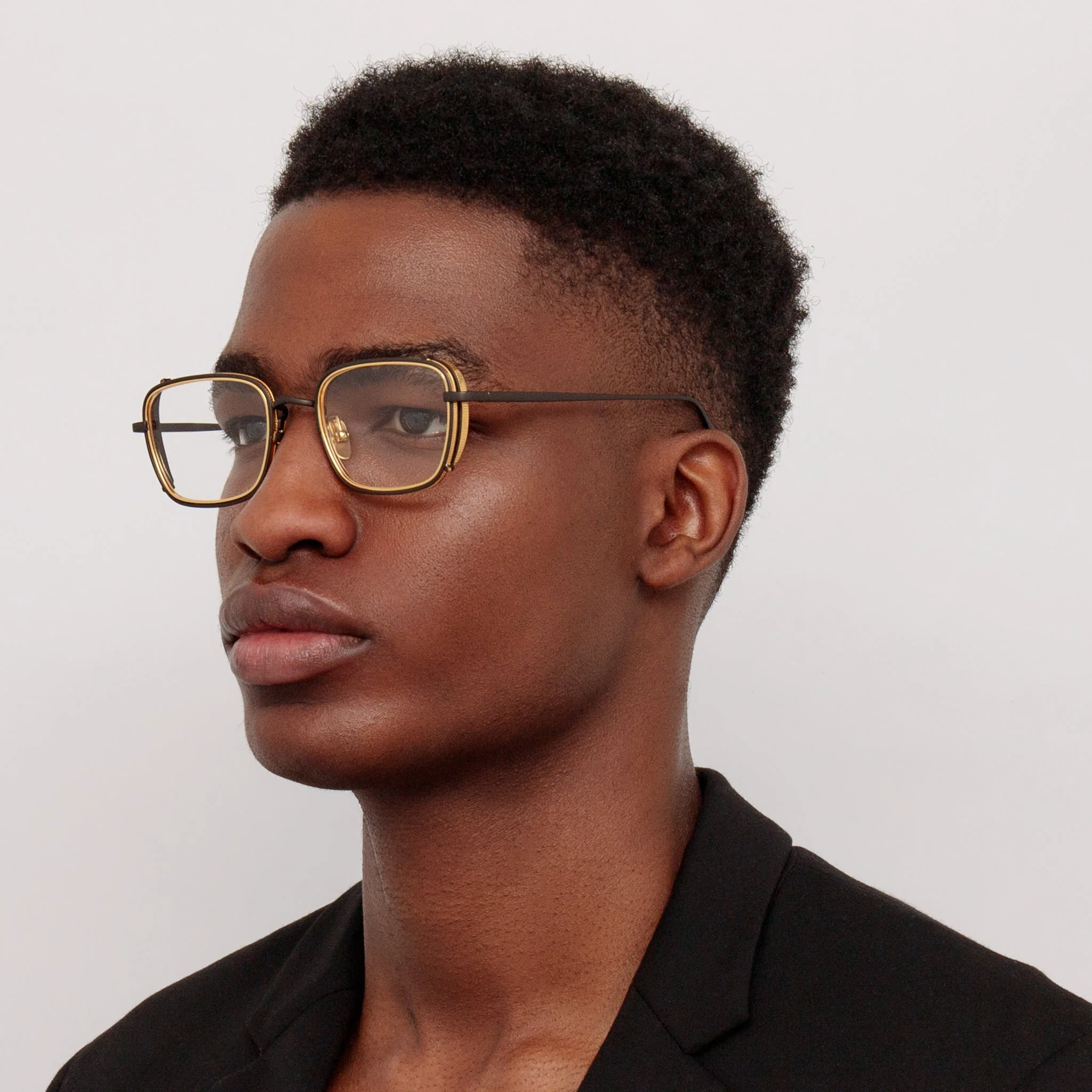 Ofer Rectangular Optical Frame in Matt Black Nickel - Image 3