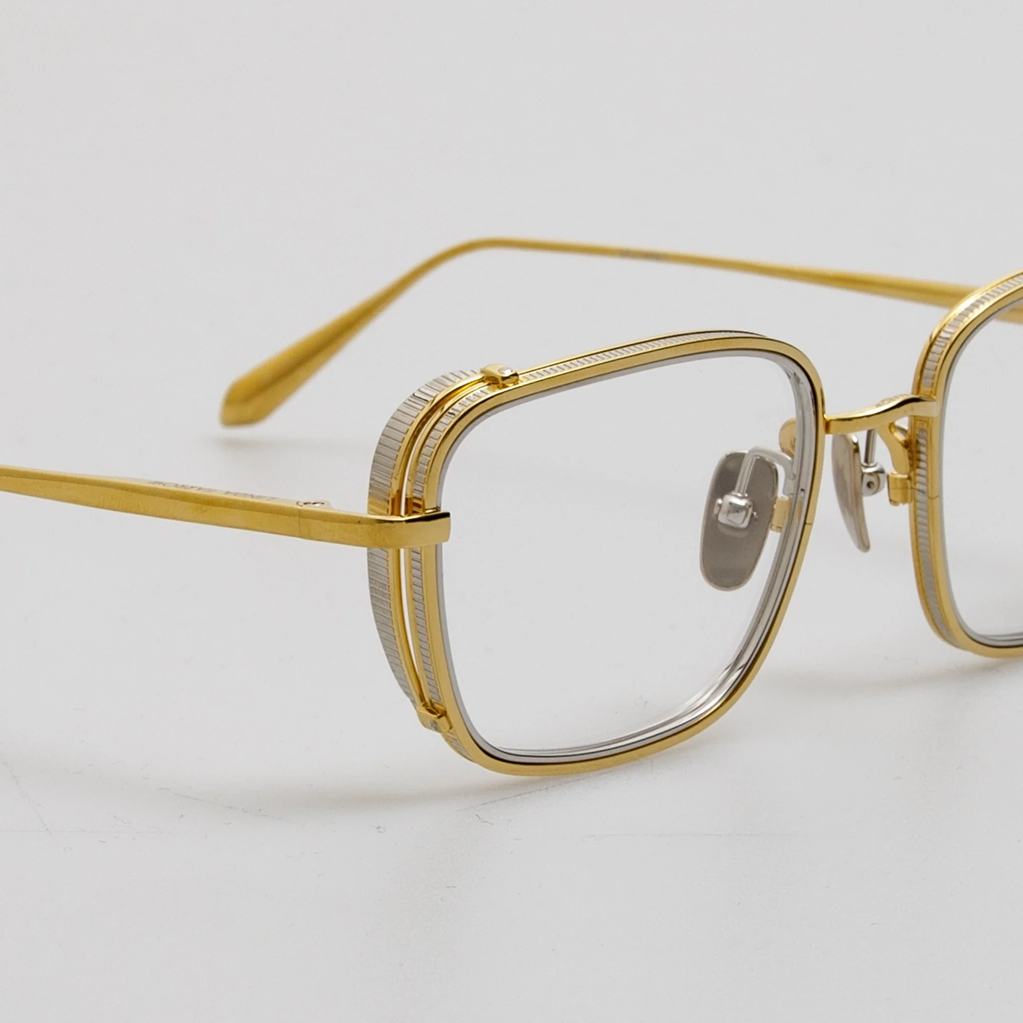 Ofer Rectangular Optical Frame in 22K Yellow Gold - Image 2
