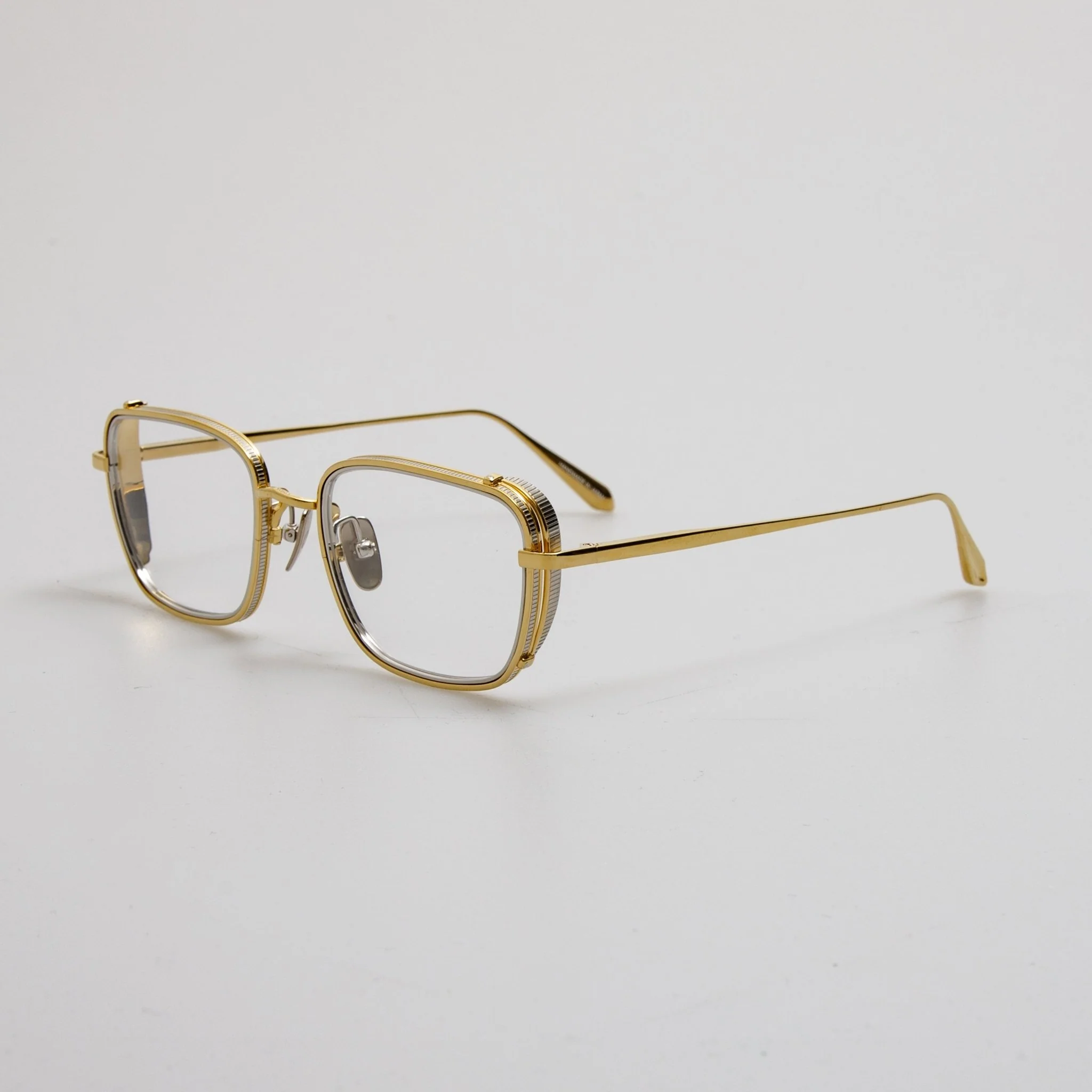 Ofer Rectangular Optical Frame in 22K Yellow Gold - Image 4