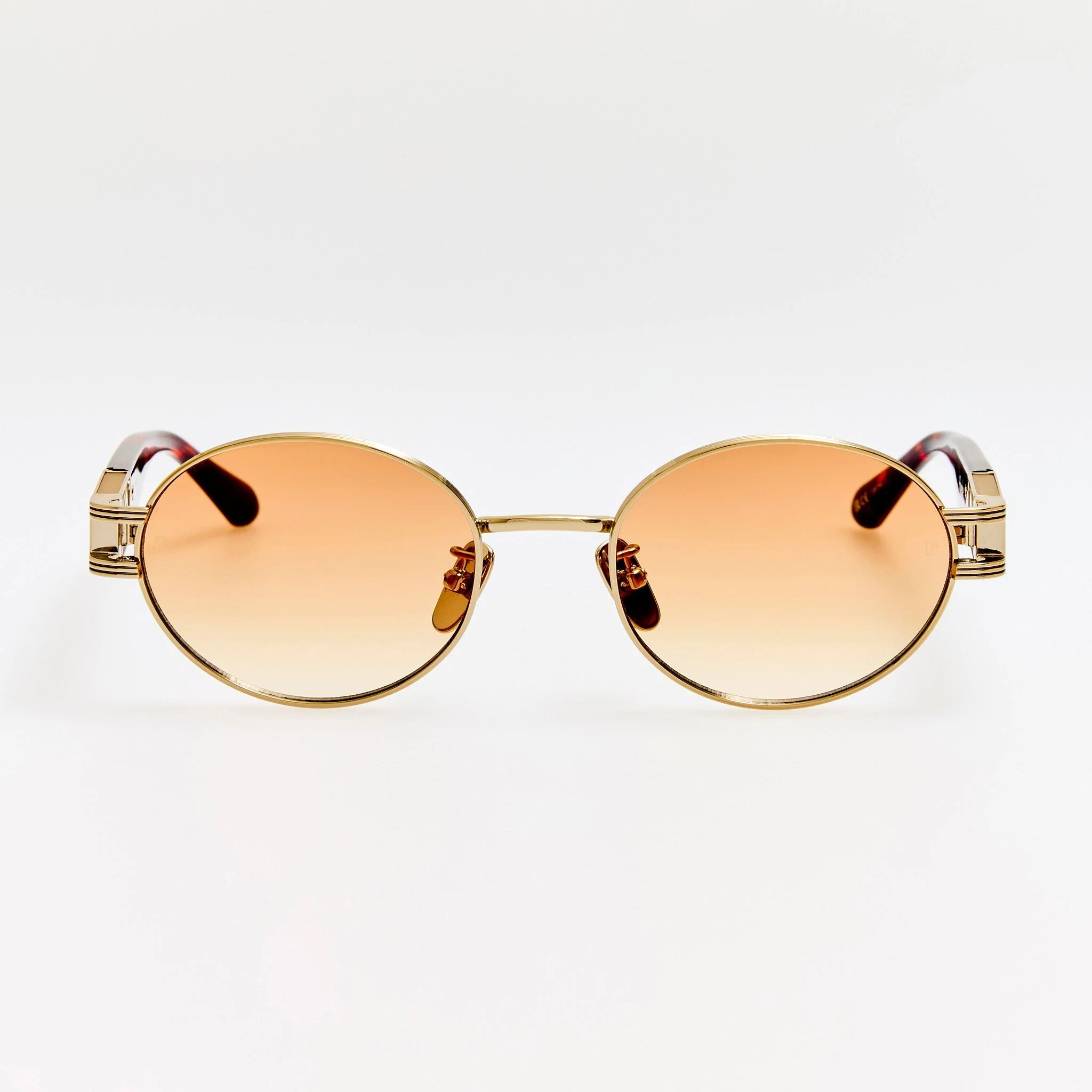 Phoebe Sunglasses in 22K Gold and Camel