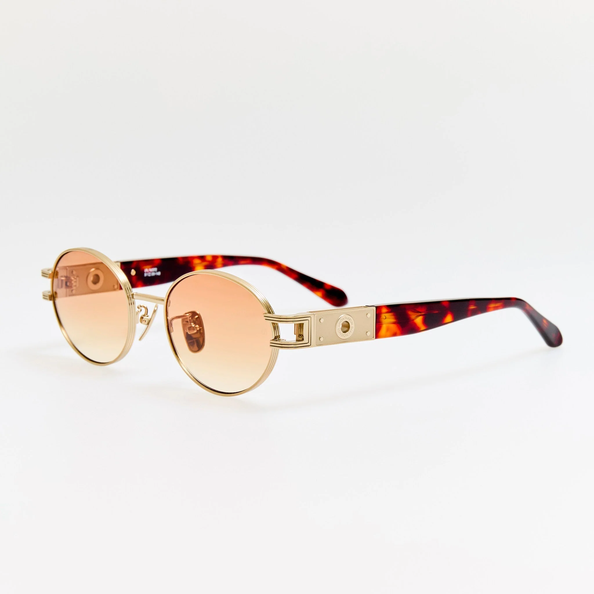 Phoebe Sunglasses in 22K Gold and Camel - Image 2
