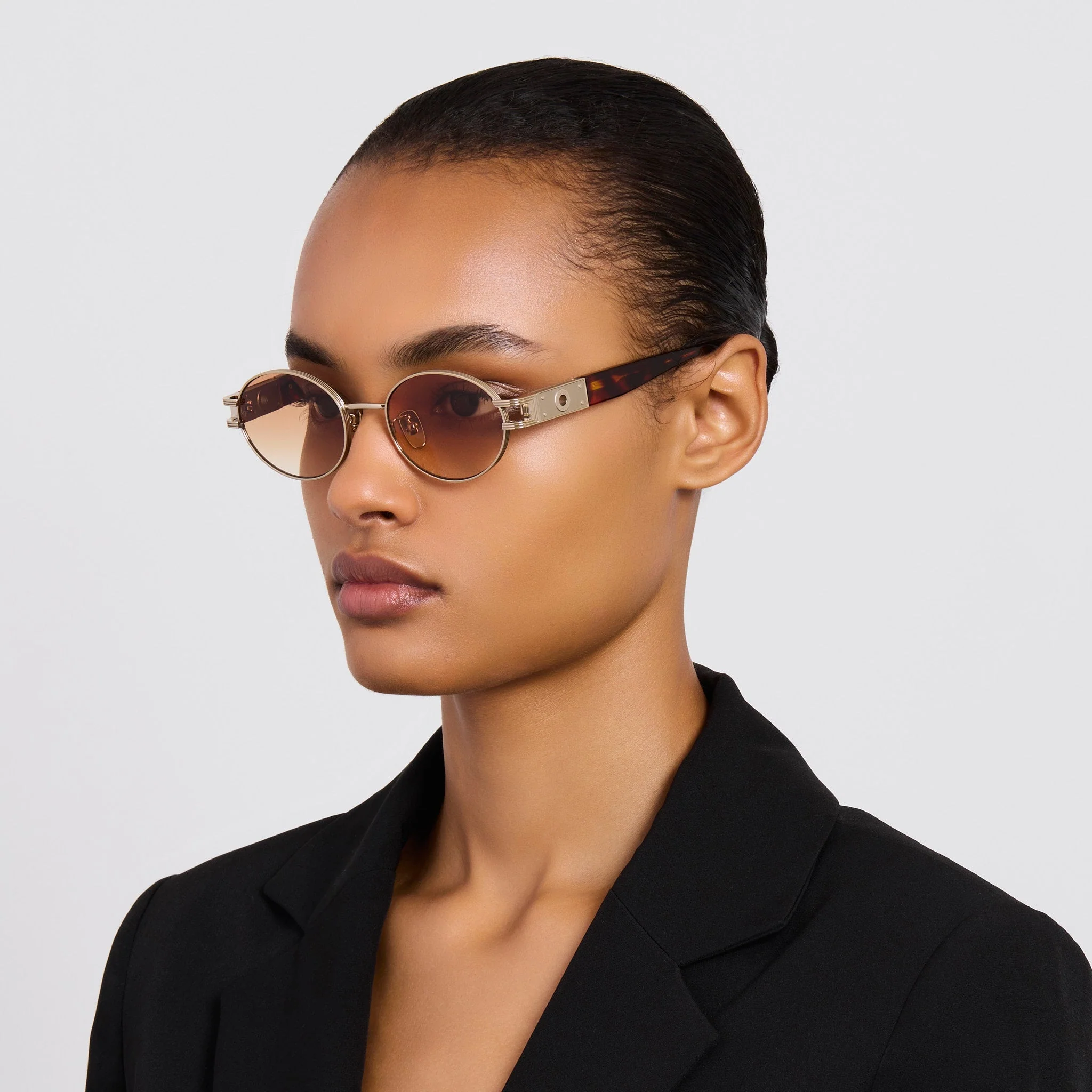 Phoebe Sunglasses in 22K Gold and Camel - Image 3
