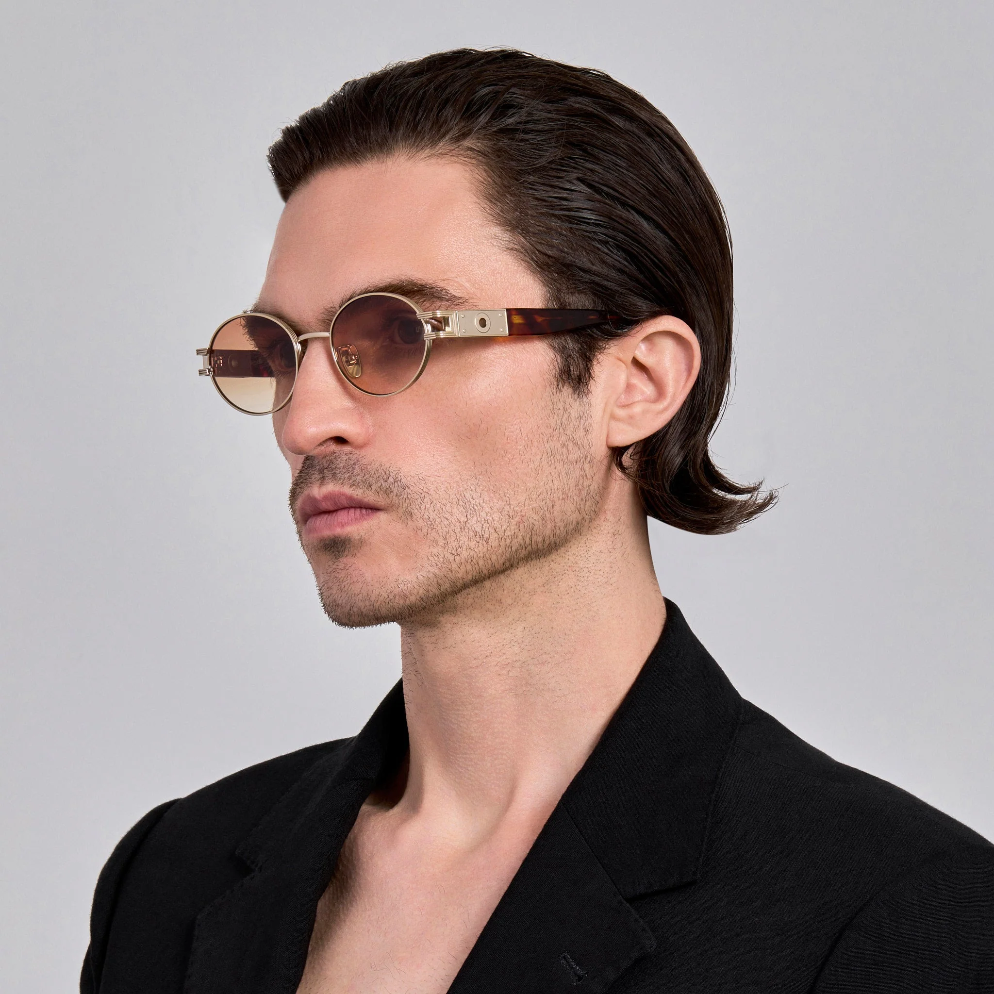 Phoebe Sunglasses in 22K Gold and Camel - Image 4