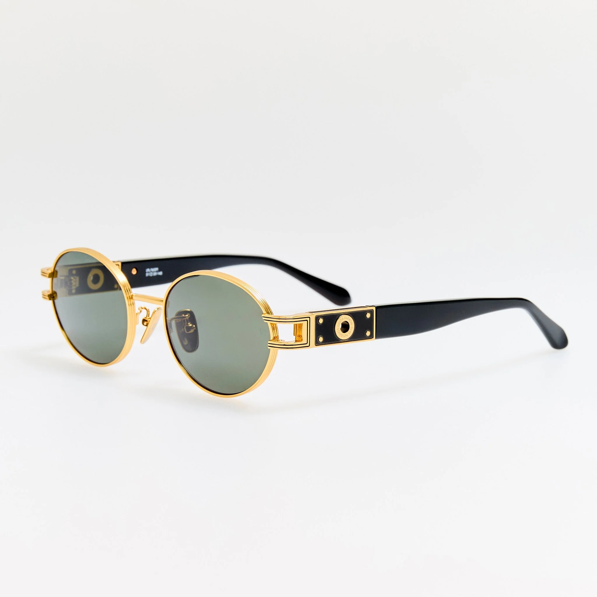 Phoebe Sunglasses in 22K Gold and Black - Image 2
