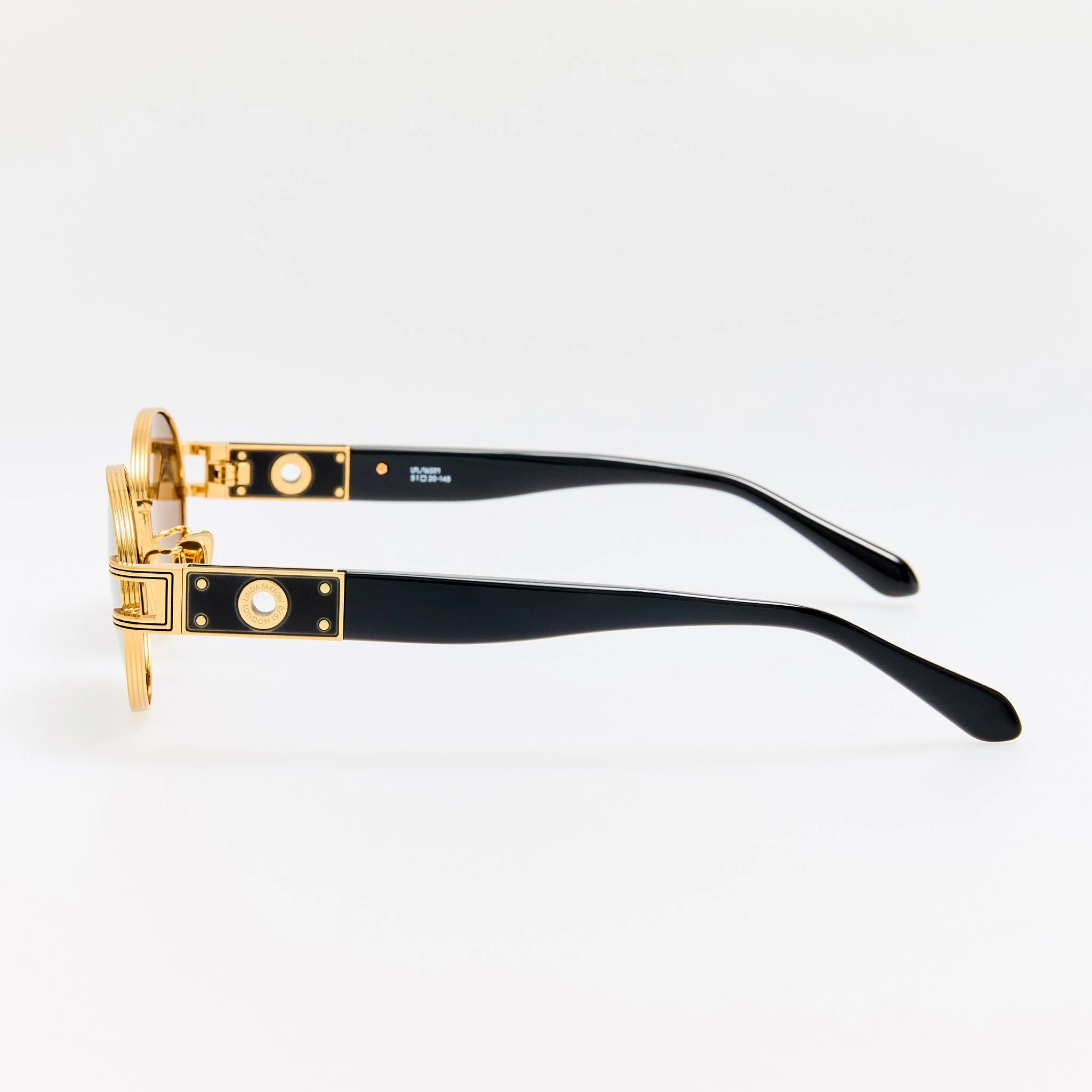 Phoebe Sunglasses in 22K Gold and Black - Image 5