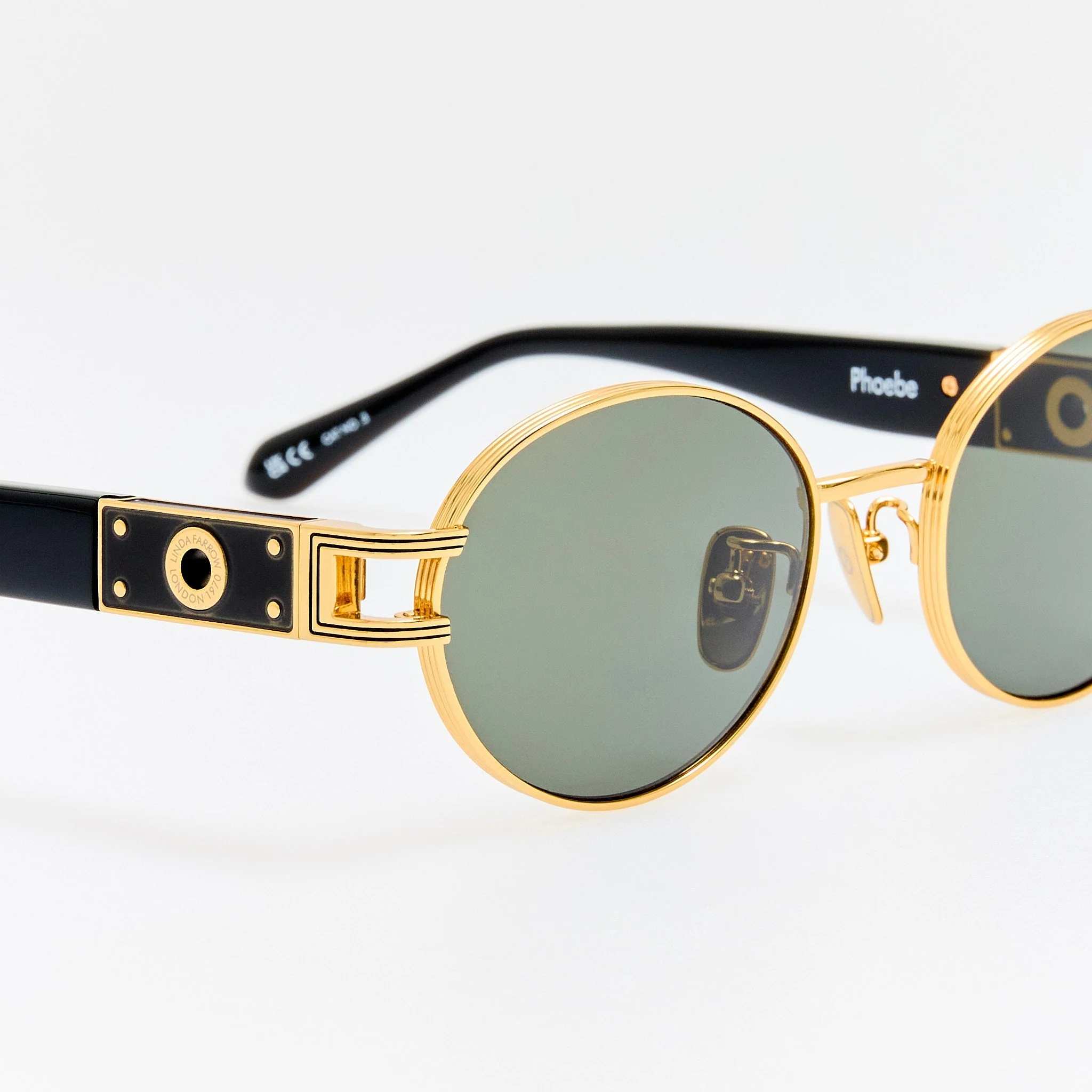 Phoebe Sunglasses in 22K Gold and Black - Image 6