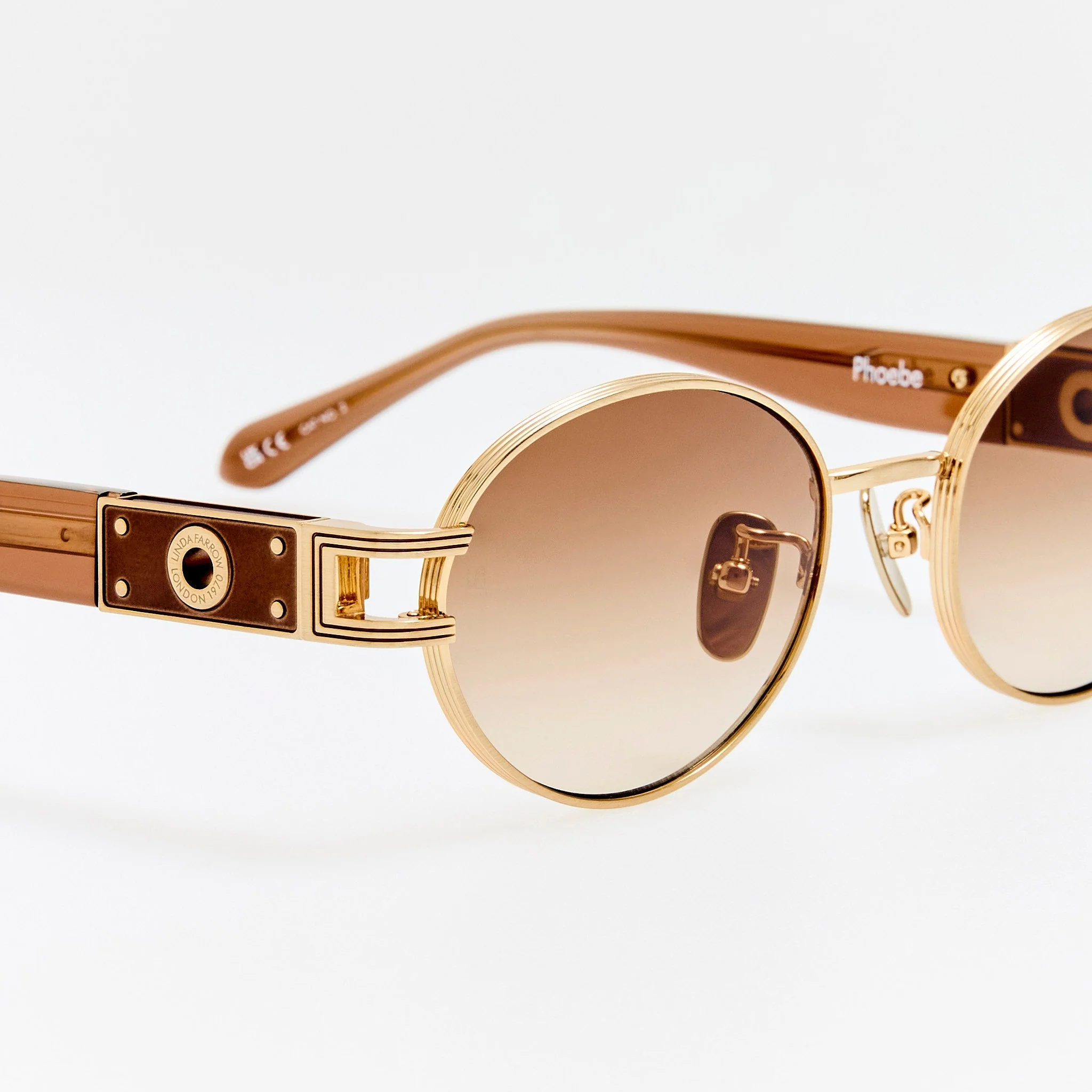 Phoebe Sunglasses in Matt Champagne and Mocha - Image 6