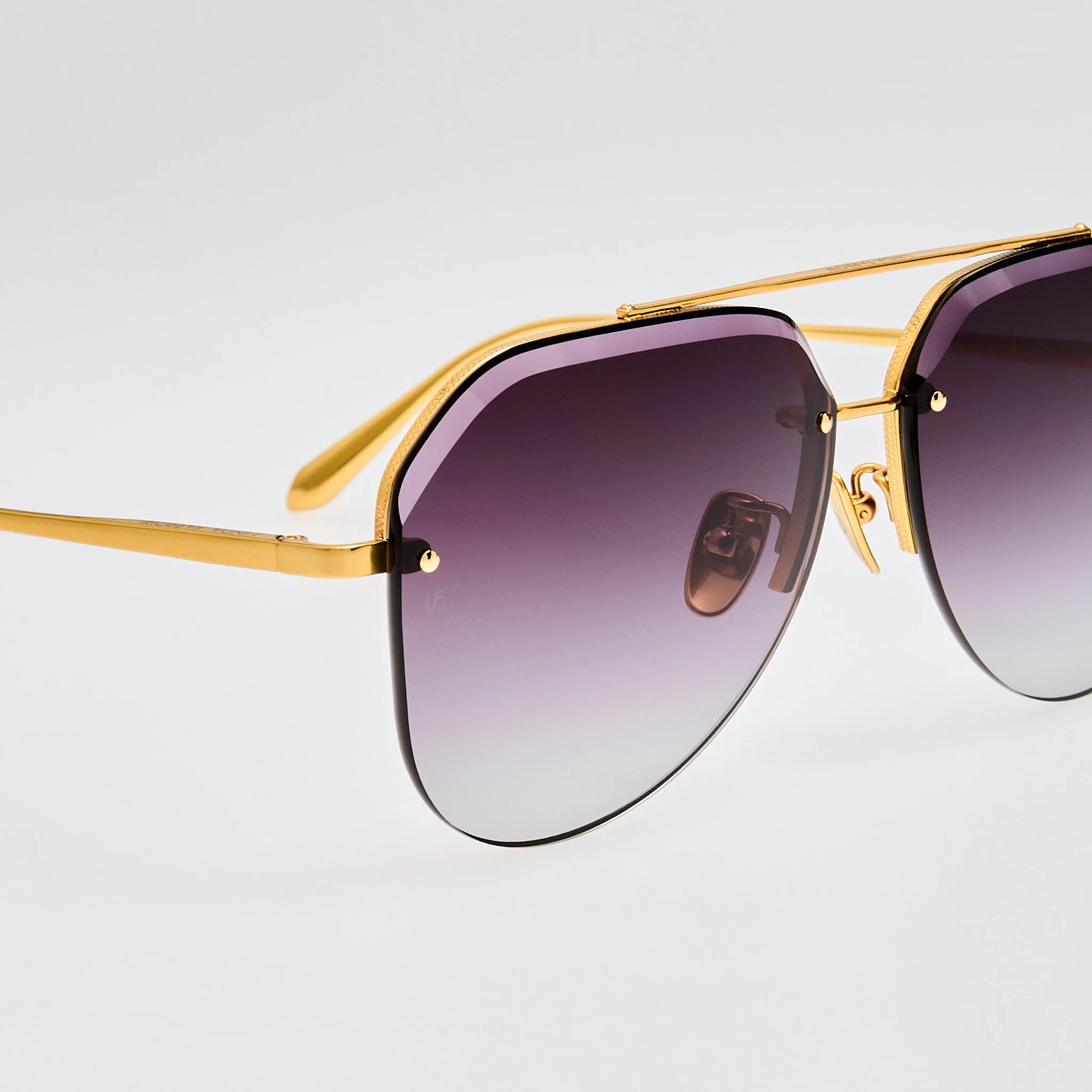 Quynh Sunglasses in 22K Gold and Grey - Image 5