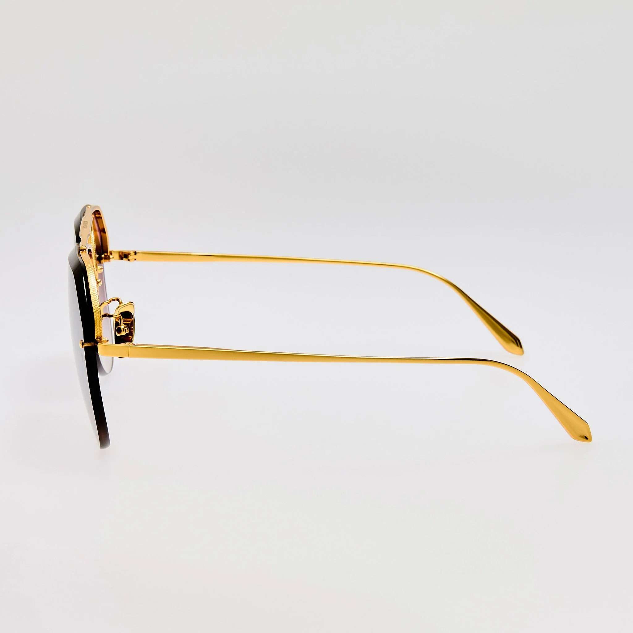 Quynh Sunglasses in 22K Gold and Grey - Image 6