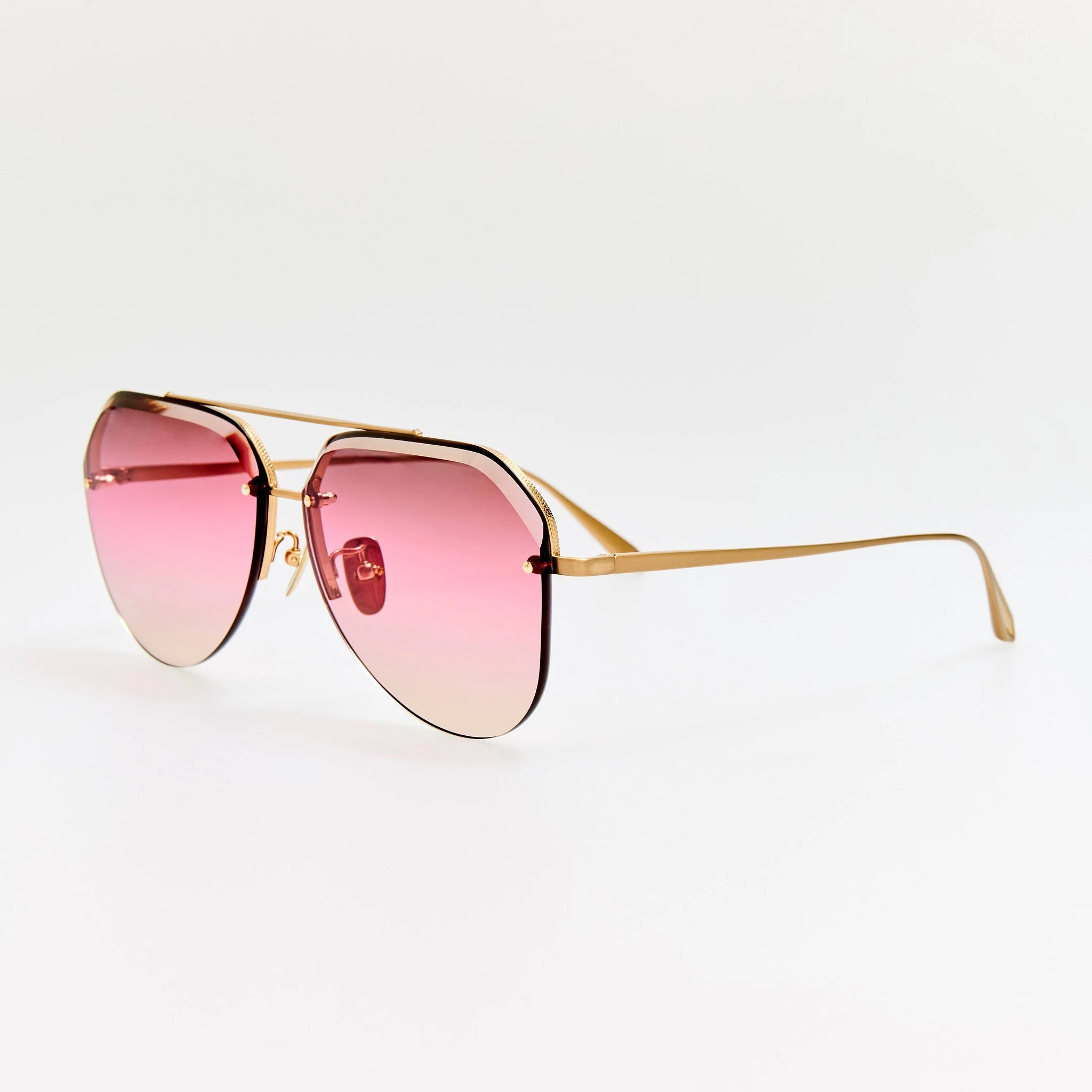 Quynh Sunglasses in Matt Champagne and Pink - Image 2