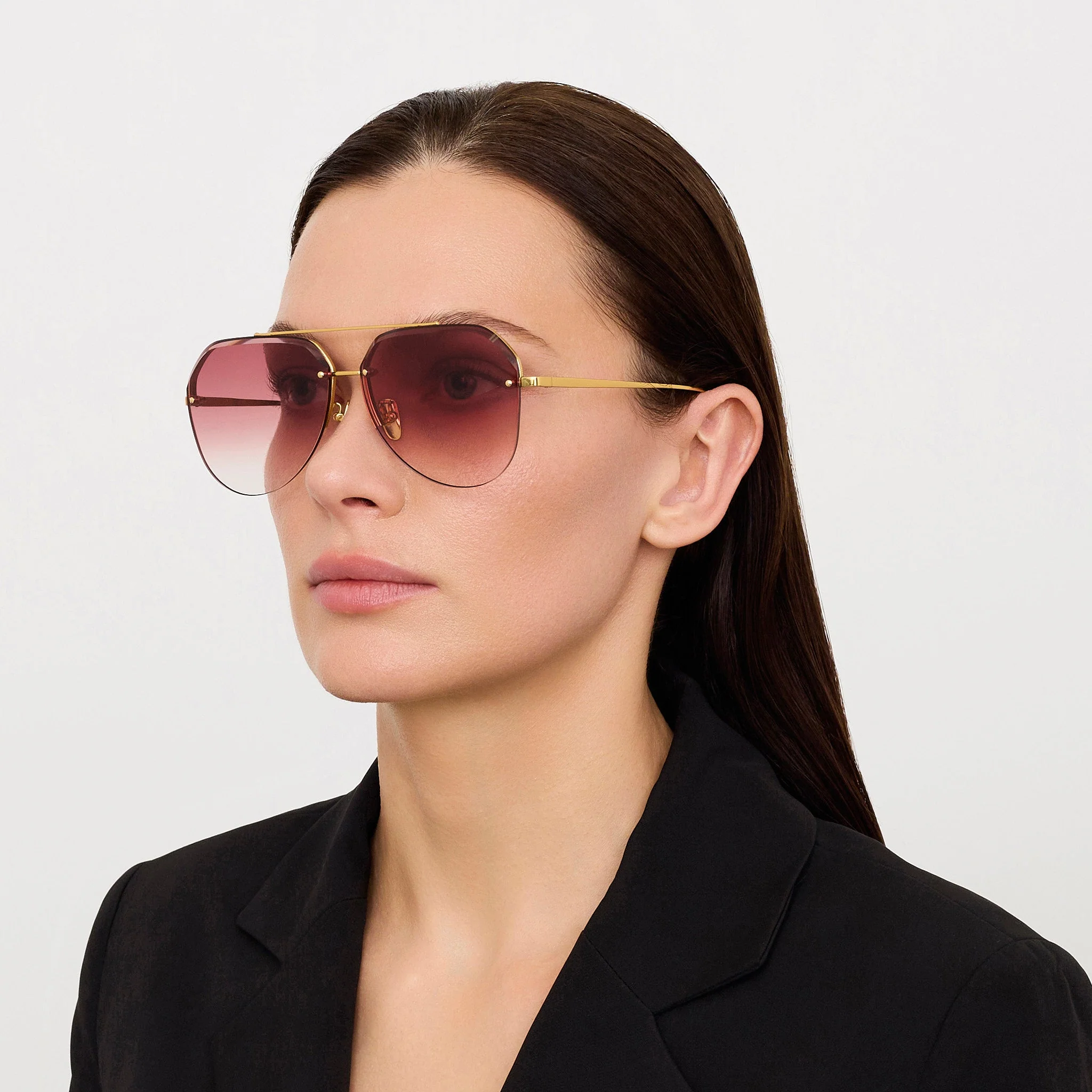 Quynh Sunglasses in 22K Gold and Red - Image 3