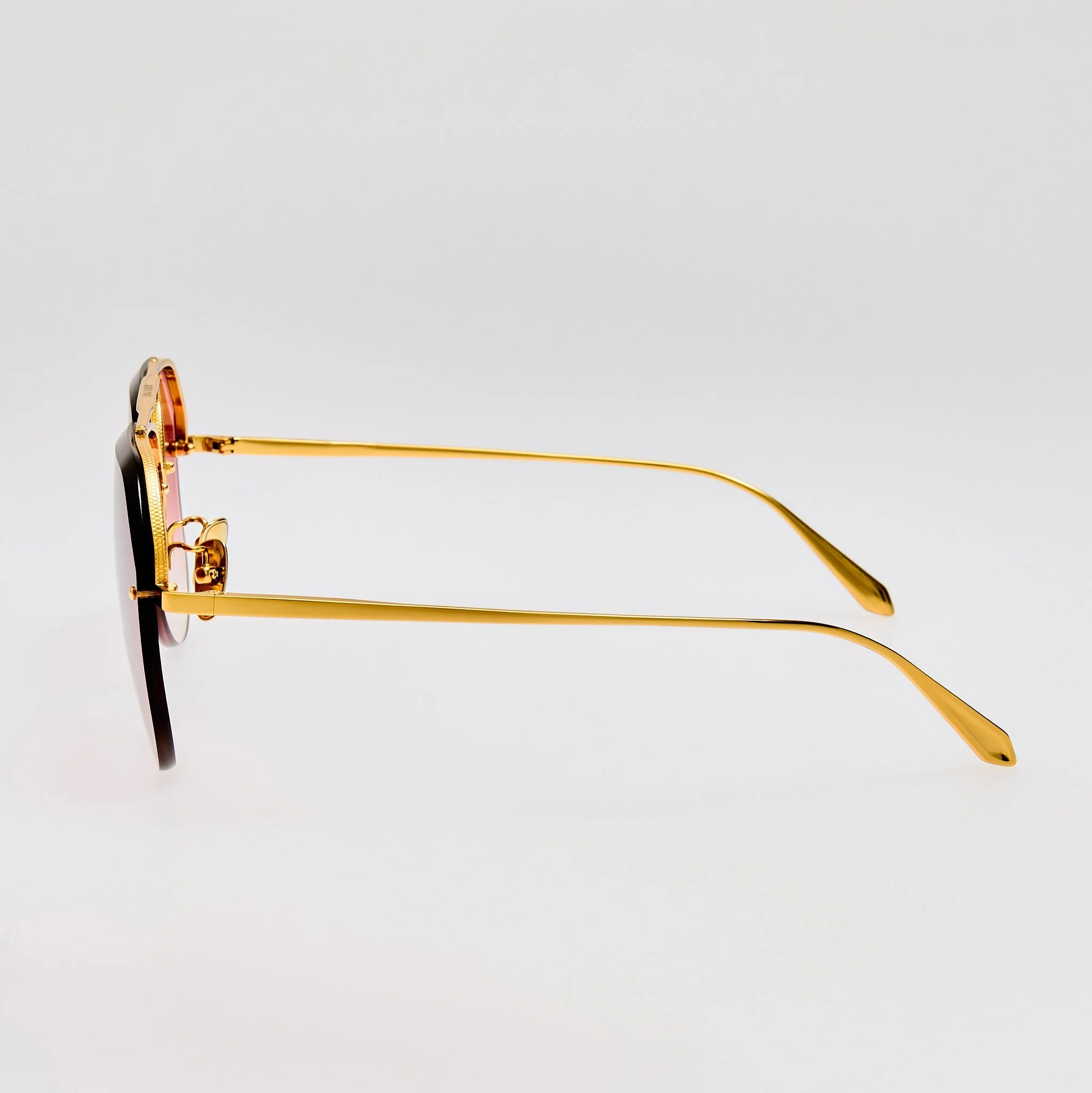 Quynh Sunglasses in 22K Gold and Red - Image 5