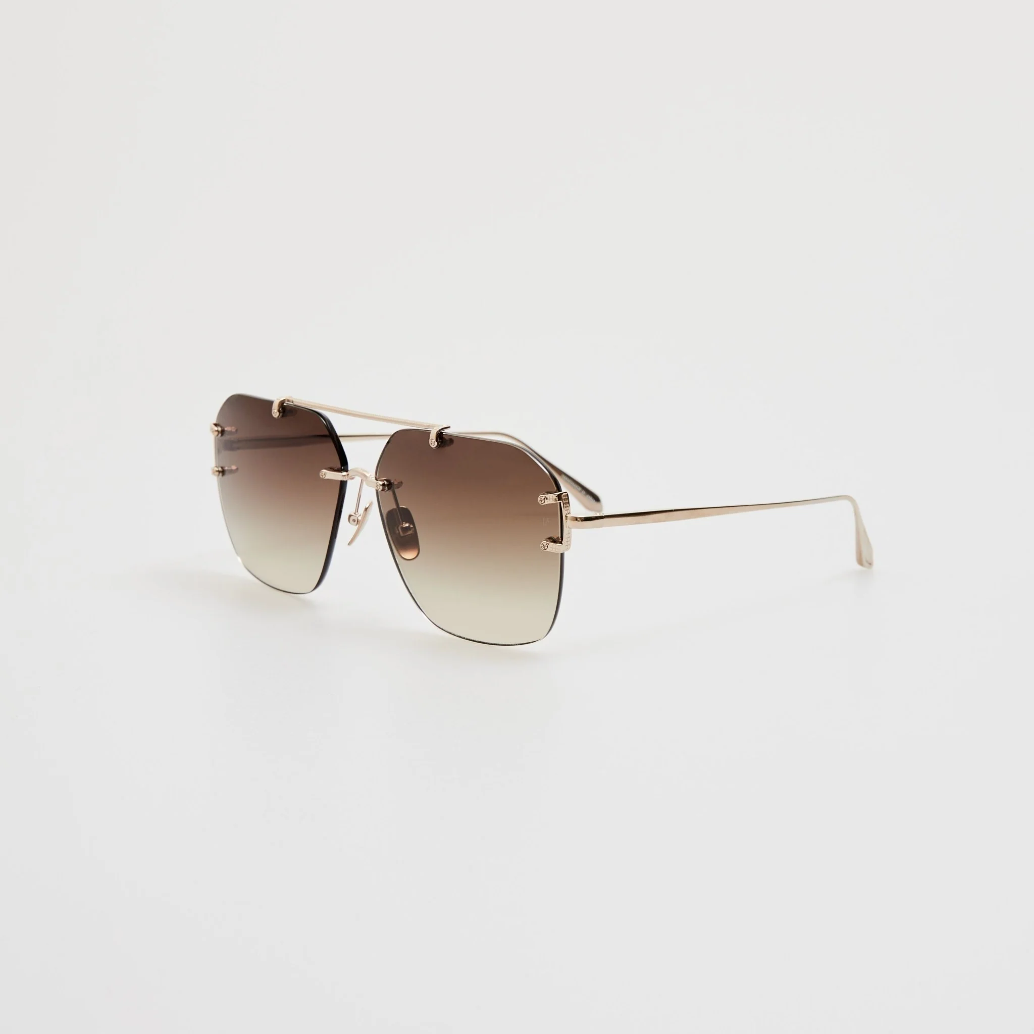 Reyner Sunglasses in 22K Gold and Brown - Image 2