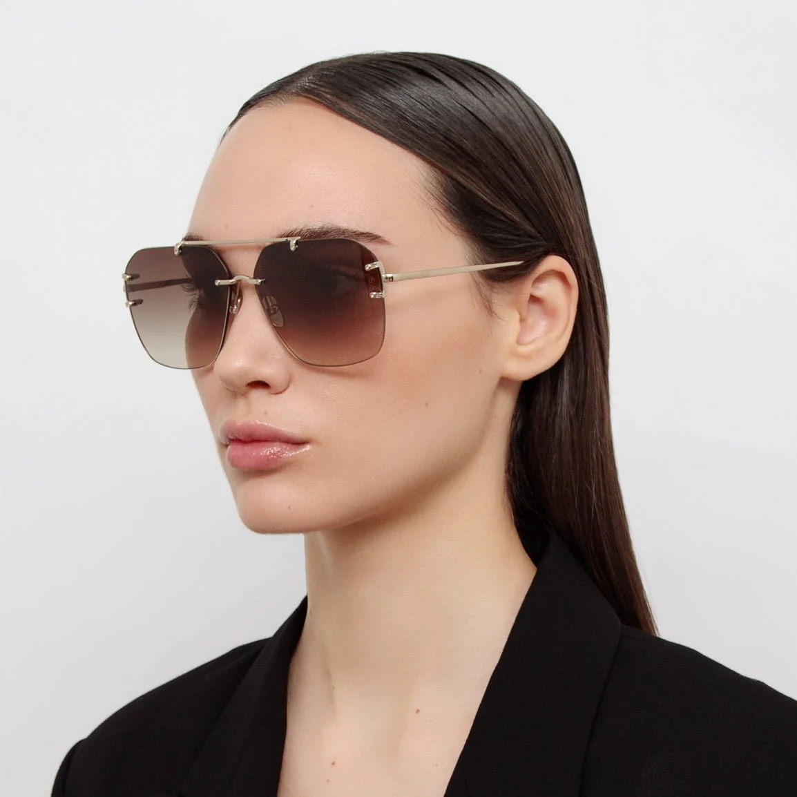 Reyner Sunglasses in 22K Gold and Brown - Image 4