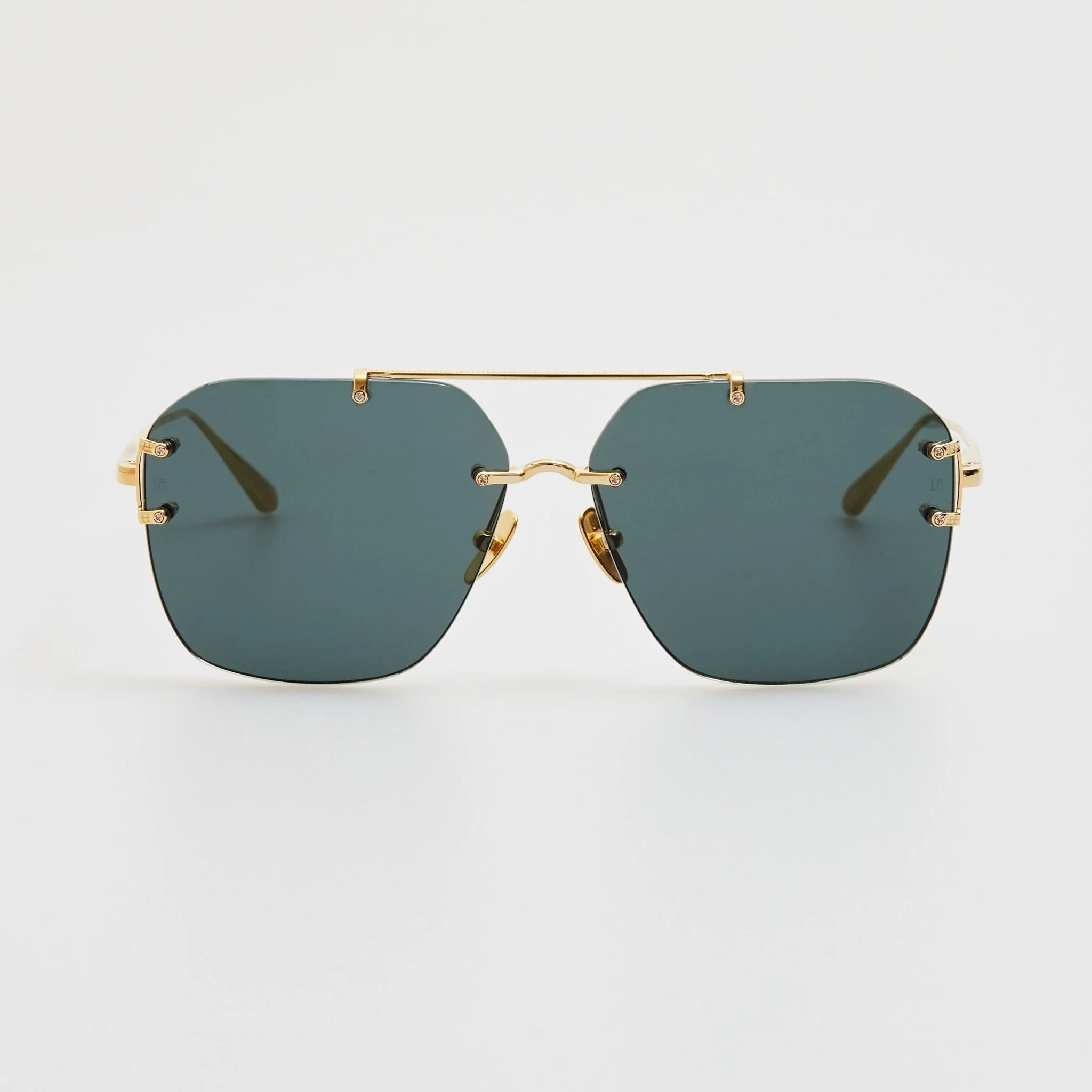 Reyner Sunglasses in 22K Gold and Green