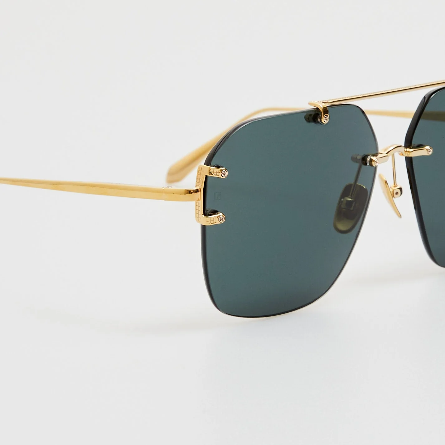 Reyner Sunglasses in 22K Gold and Green - Image 3