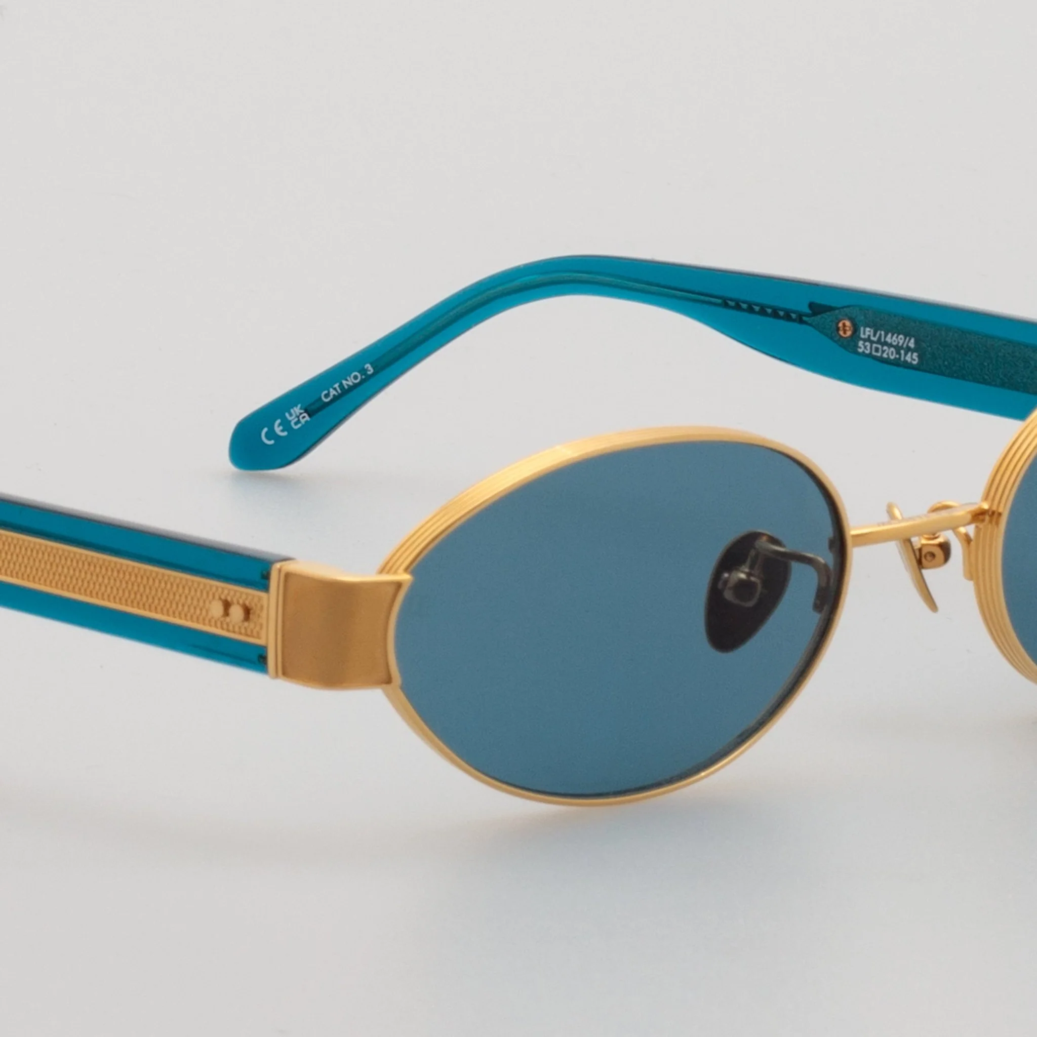 Sadie Sunglasses in 22K Gold and Aqua - Image 4