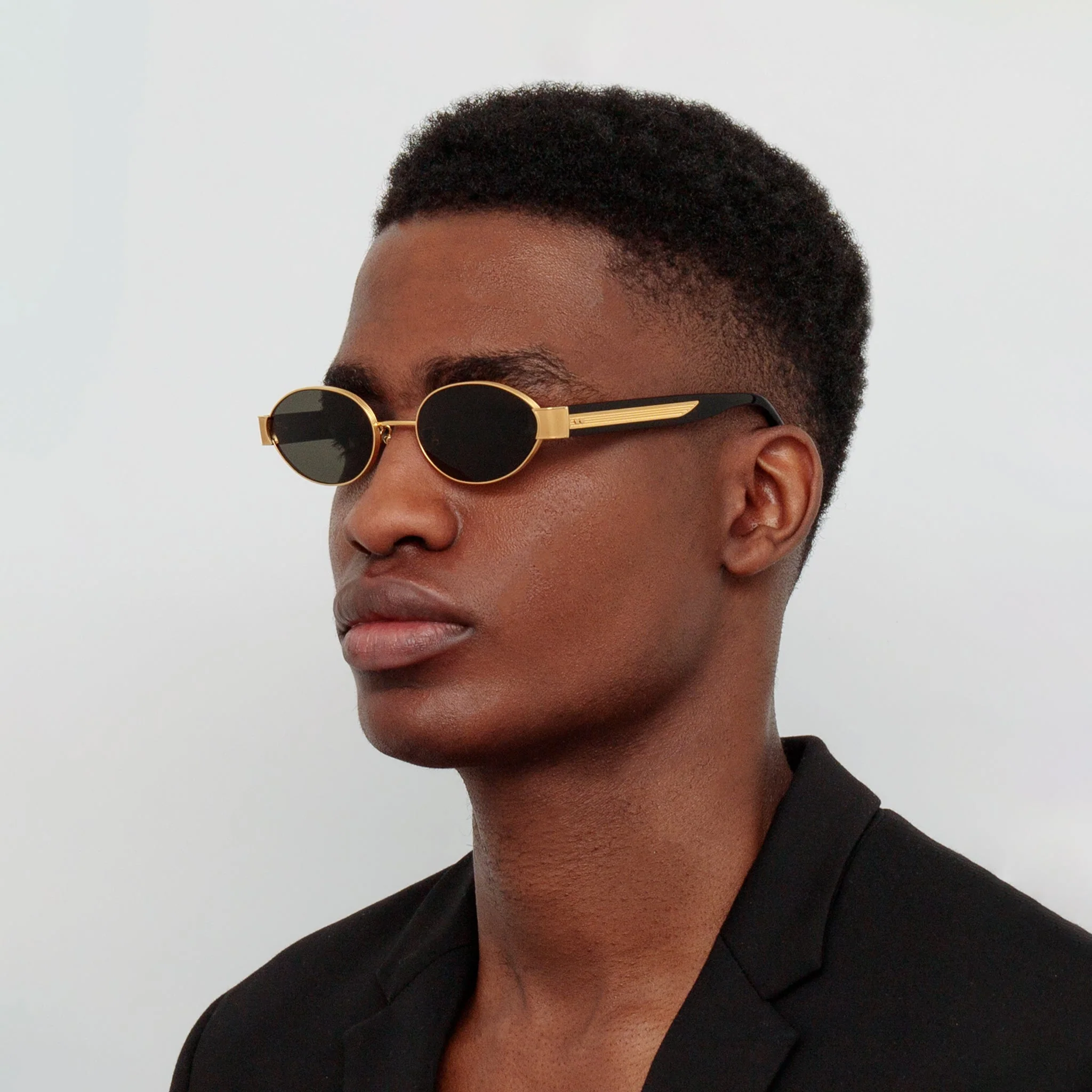 Sadie Sunglasses in 22K Gold and Grey - Image 4