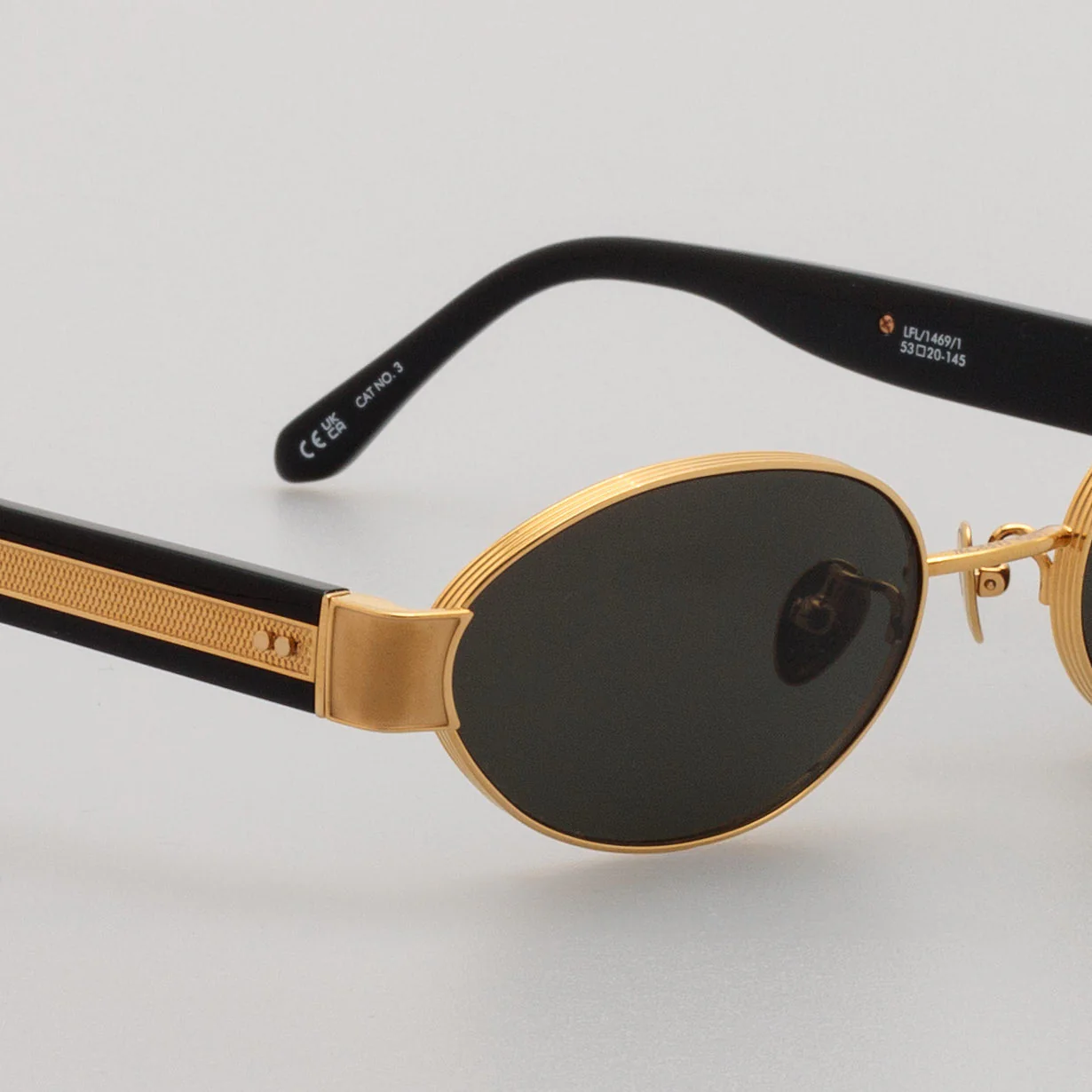Sadie Sunglasses in 22K Gold and Grey - Image 5