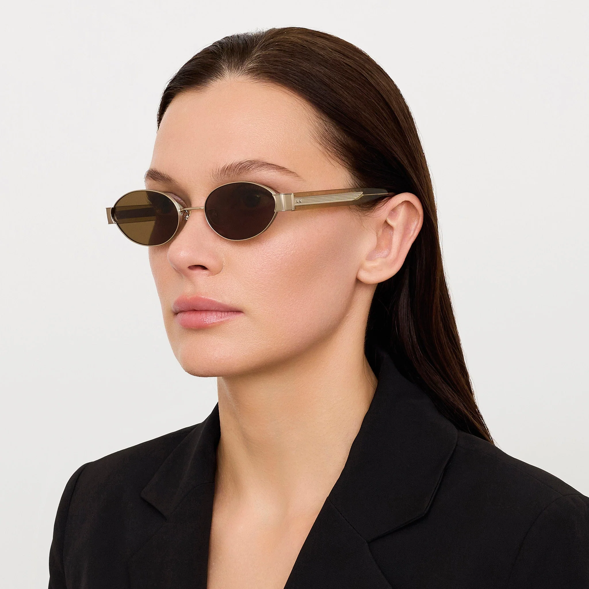 Sadie Sunglasses in 22K Gold and Khaki - Image 3