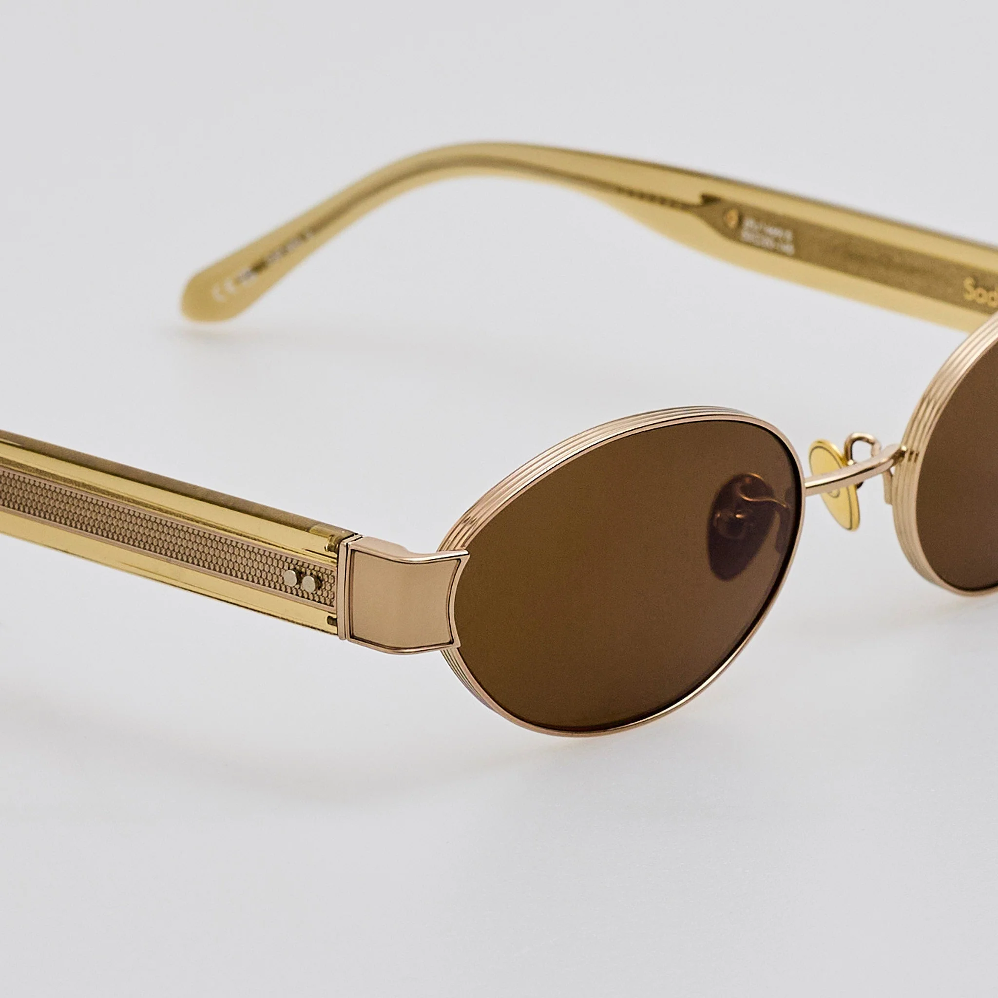 Sadie Sunglasses in 22K Gold and Khaki - Image 4