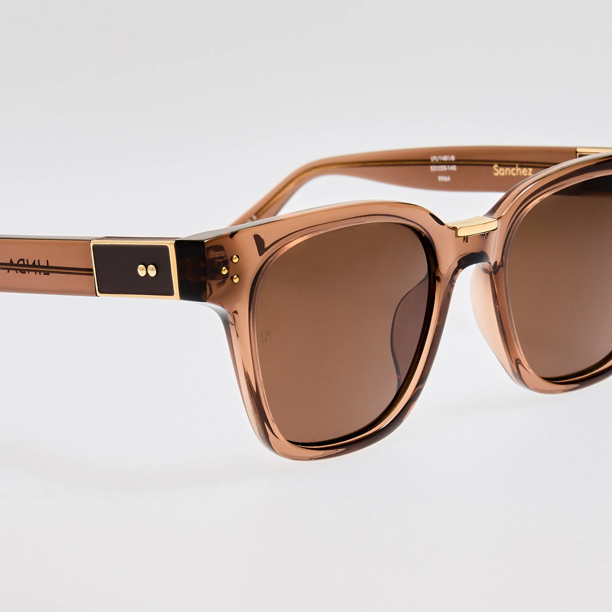 Sanchez Sunglasses in 22K Gold and Brown - Image 5