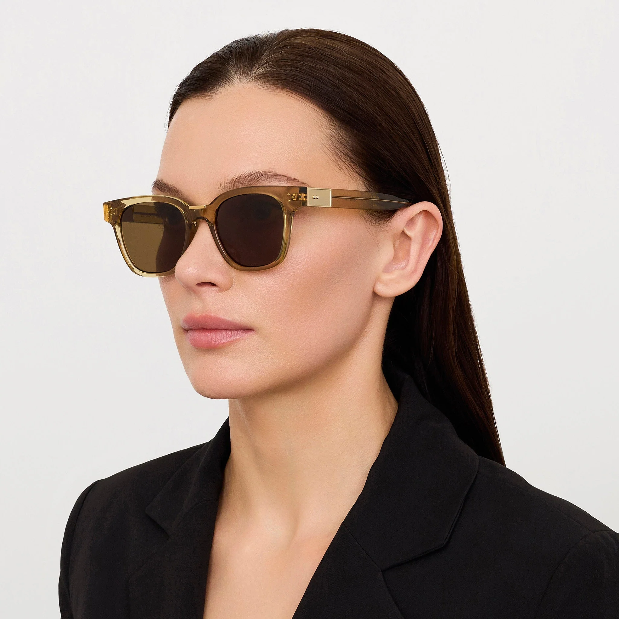 Sanchez Sunglasses in 22K Gold and Khaki - Image 3