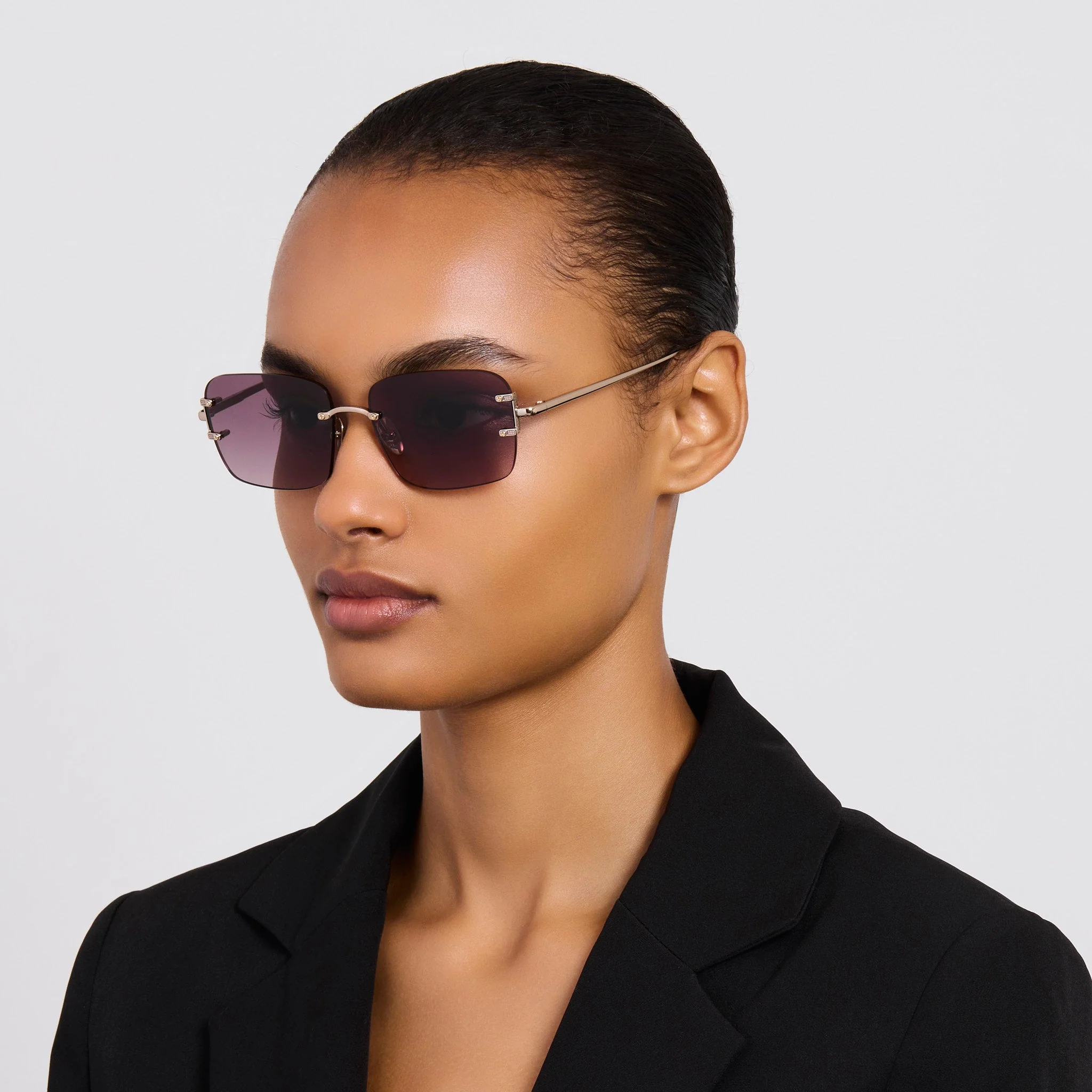 Sasha Sunglasses in 22K Gold and Mauve - Image 3