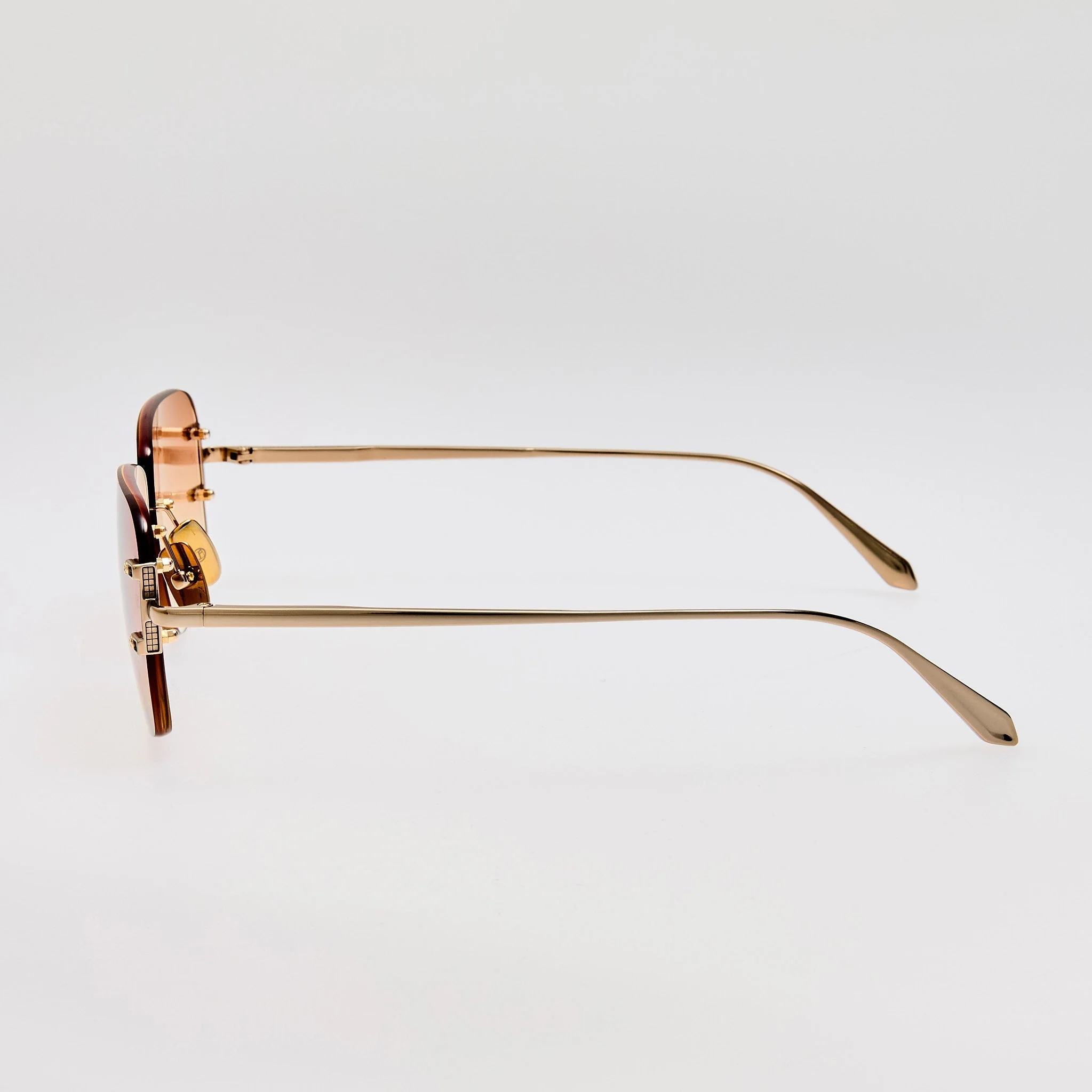 Sasha Sunglasses in 22K Gold and Camel - Image 6