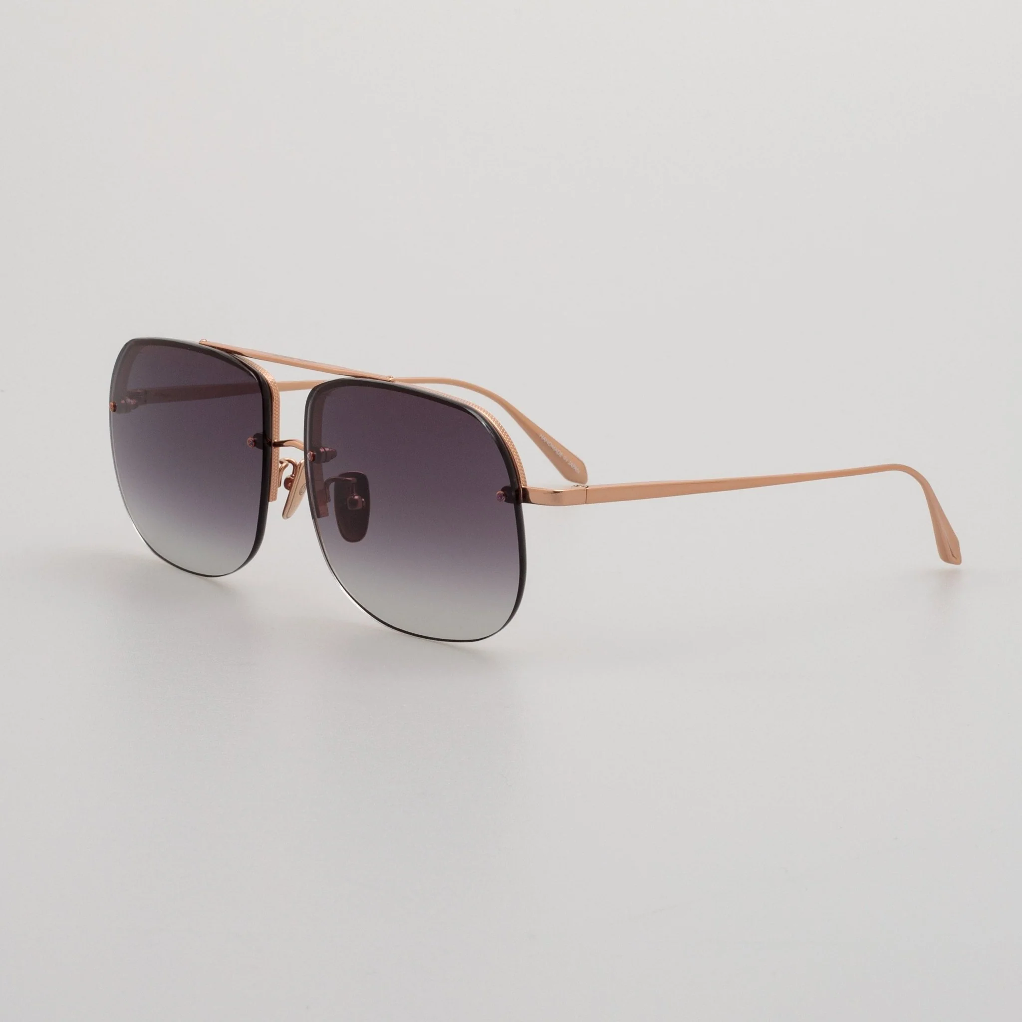 Seren Sunglasses in 18k Rose Gold and Grey - Image 2