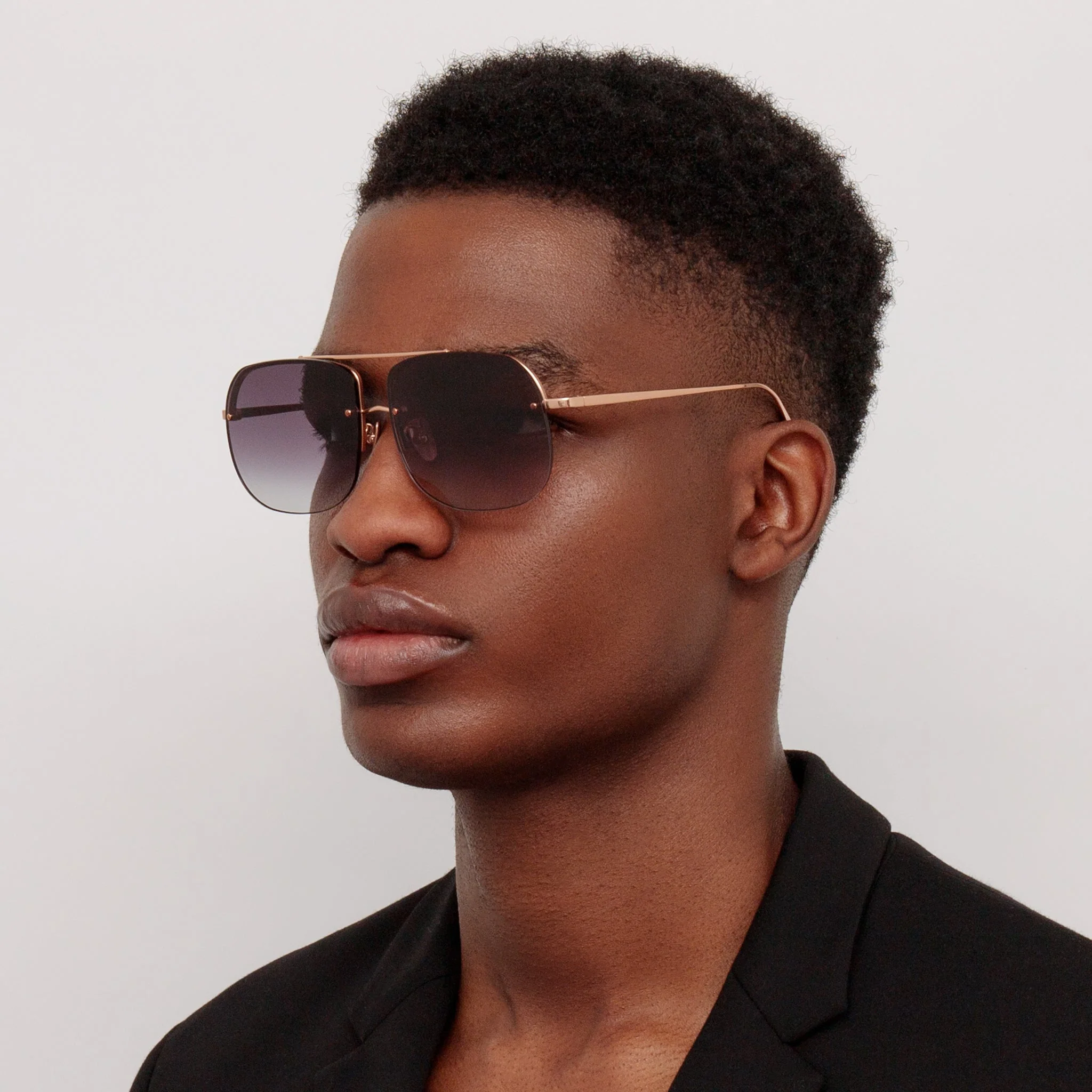 Seren Sunglasses in 18k Rose Gold and Grey - Image 3