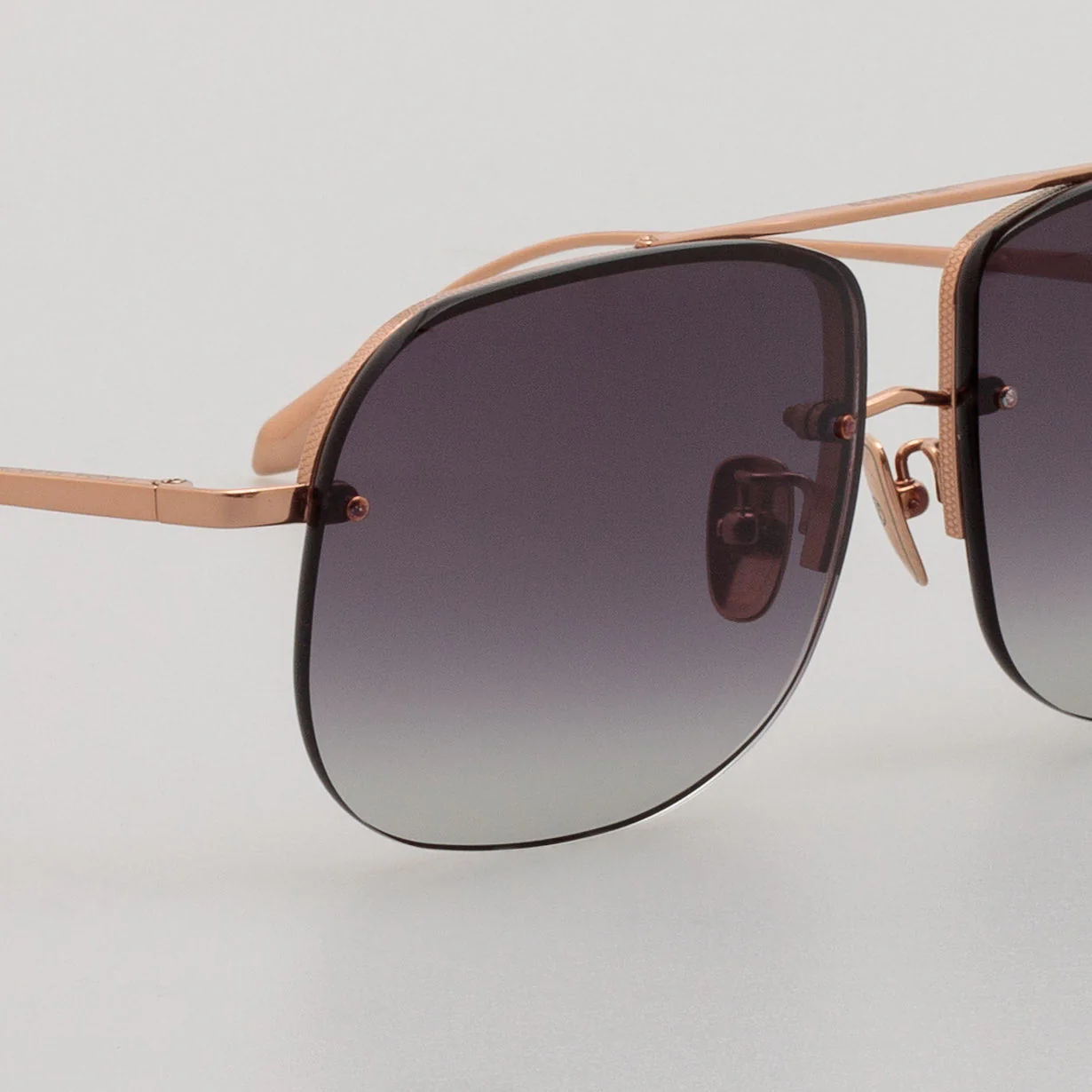 Seren Sunglasses in 18k Rose Gold and Grey - Image 5