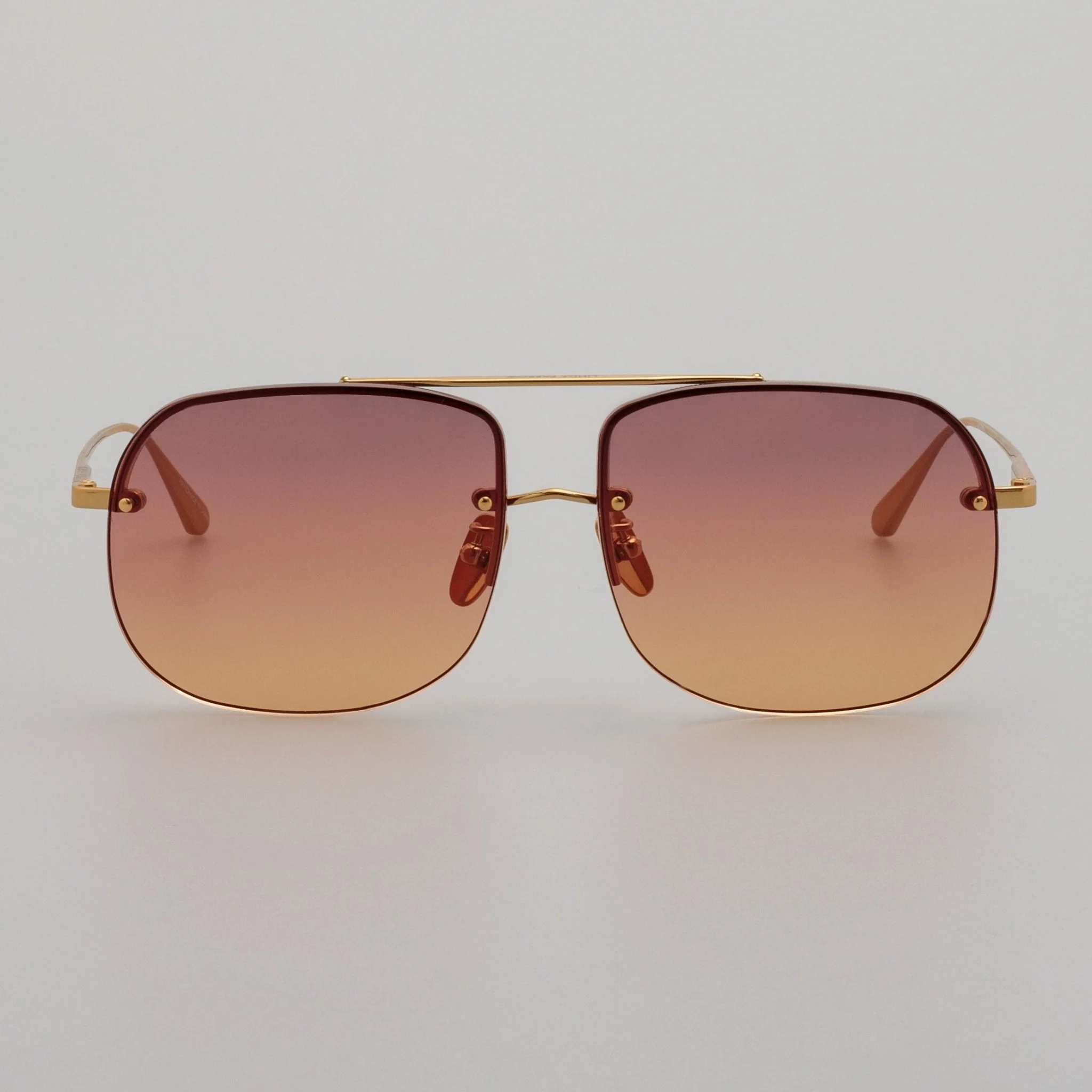 Seren Sunglasses in 22k Gold and Sunset Orange
