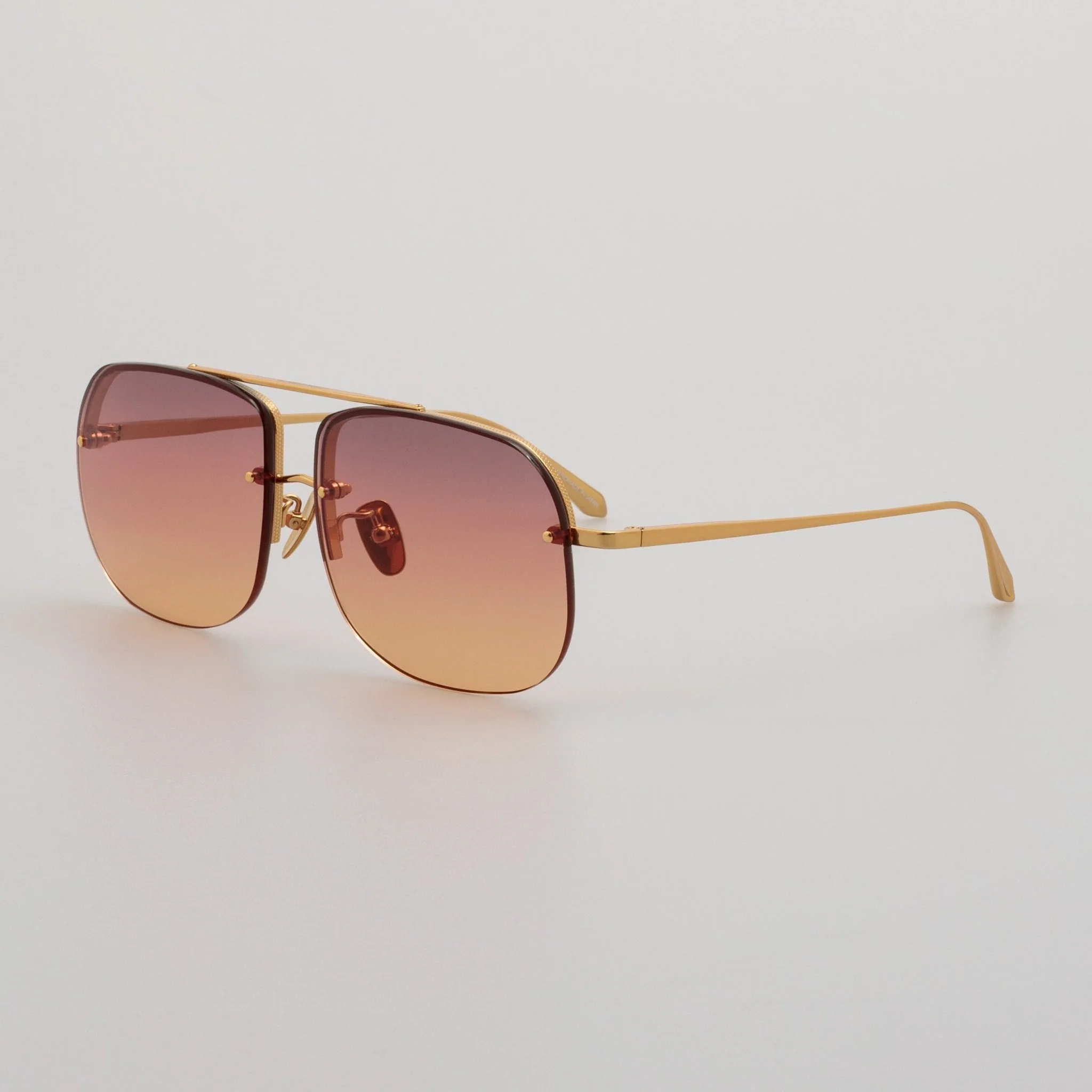 Seren Sunglasses in 22k Gold and Sunset Orange - Image 2
