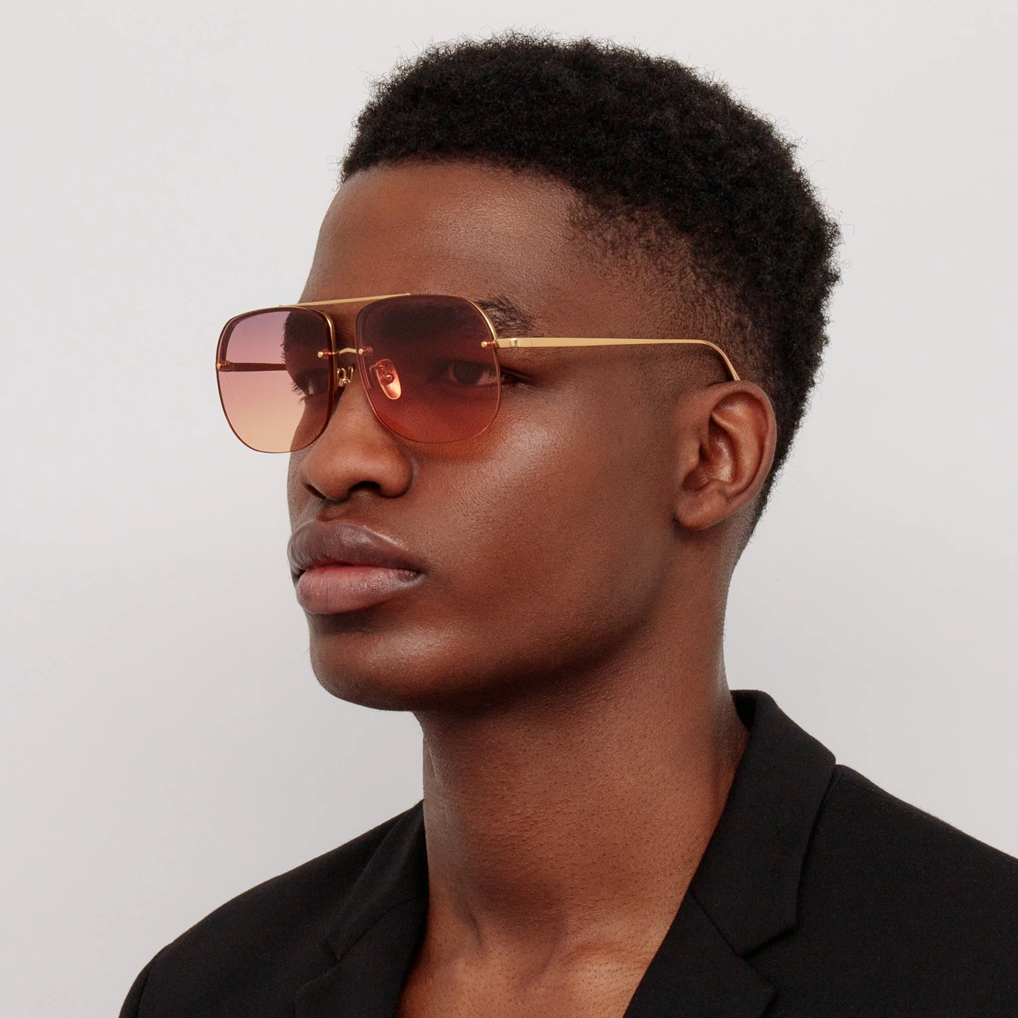 Seren Sunglasses in 22k Gold and Sunset Orange - Image 3