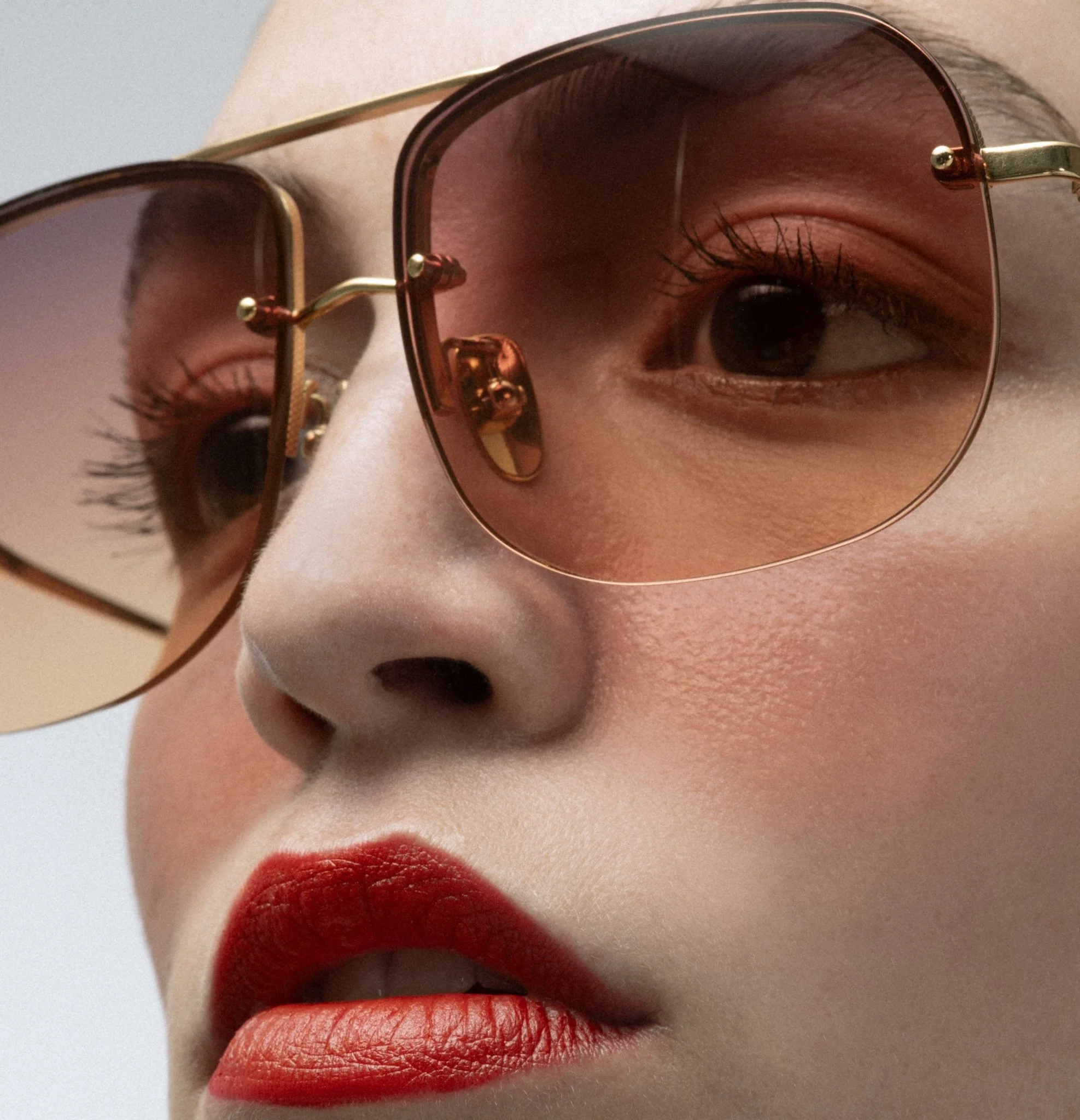 Seren Sunglasses in 22k Gold and Sunset Orange - Image 6