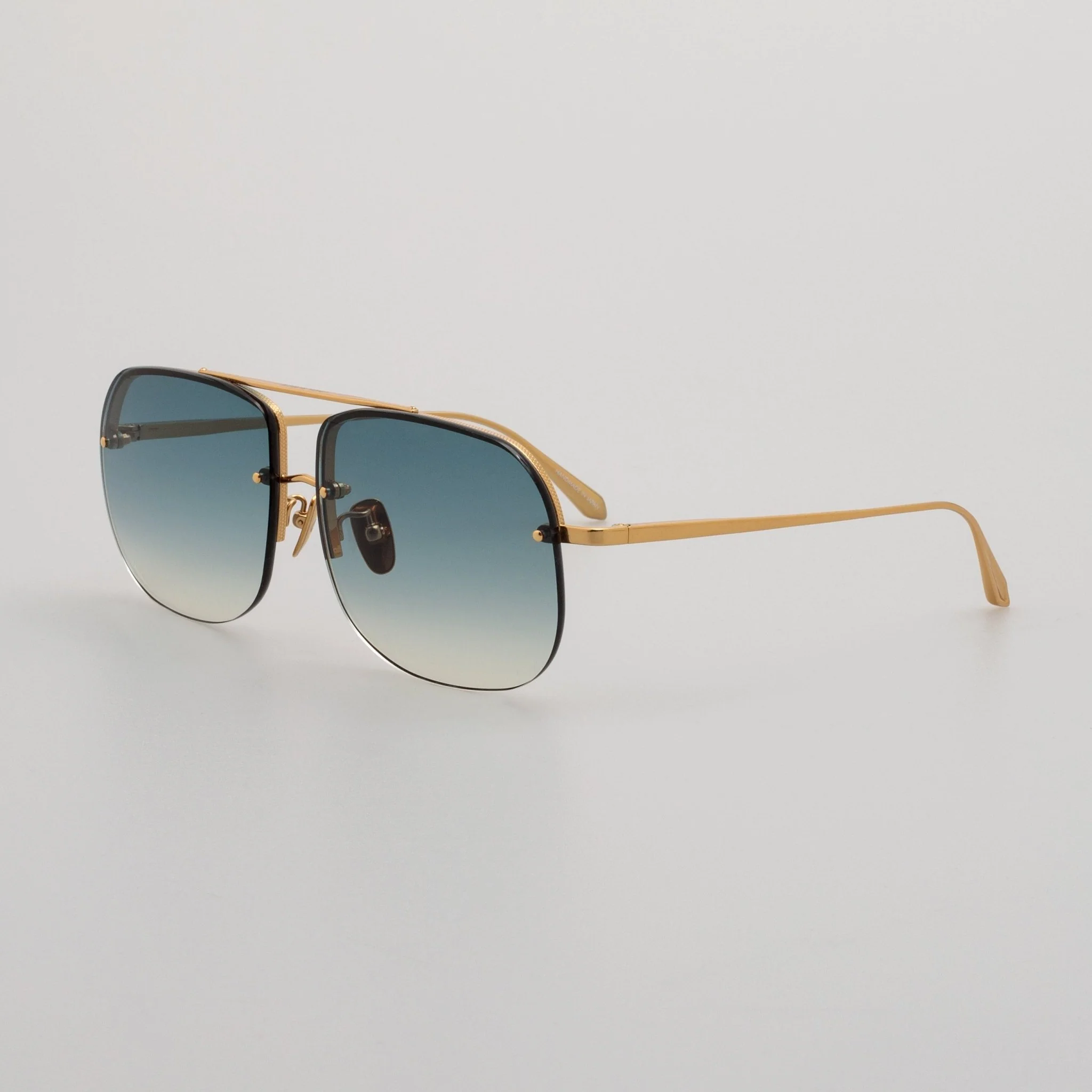 Seren Sunglasses in 22K Gold and Aqua - Image 2