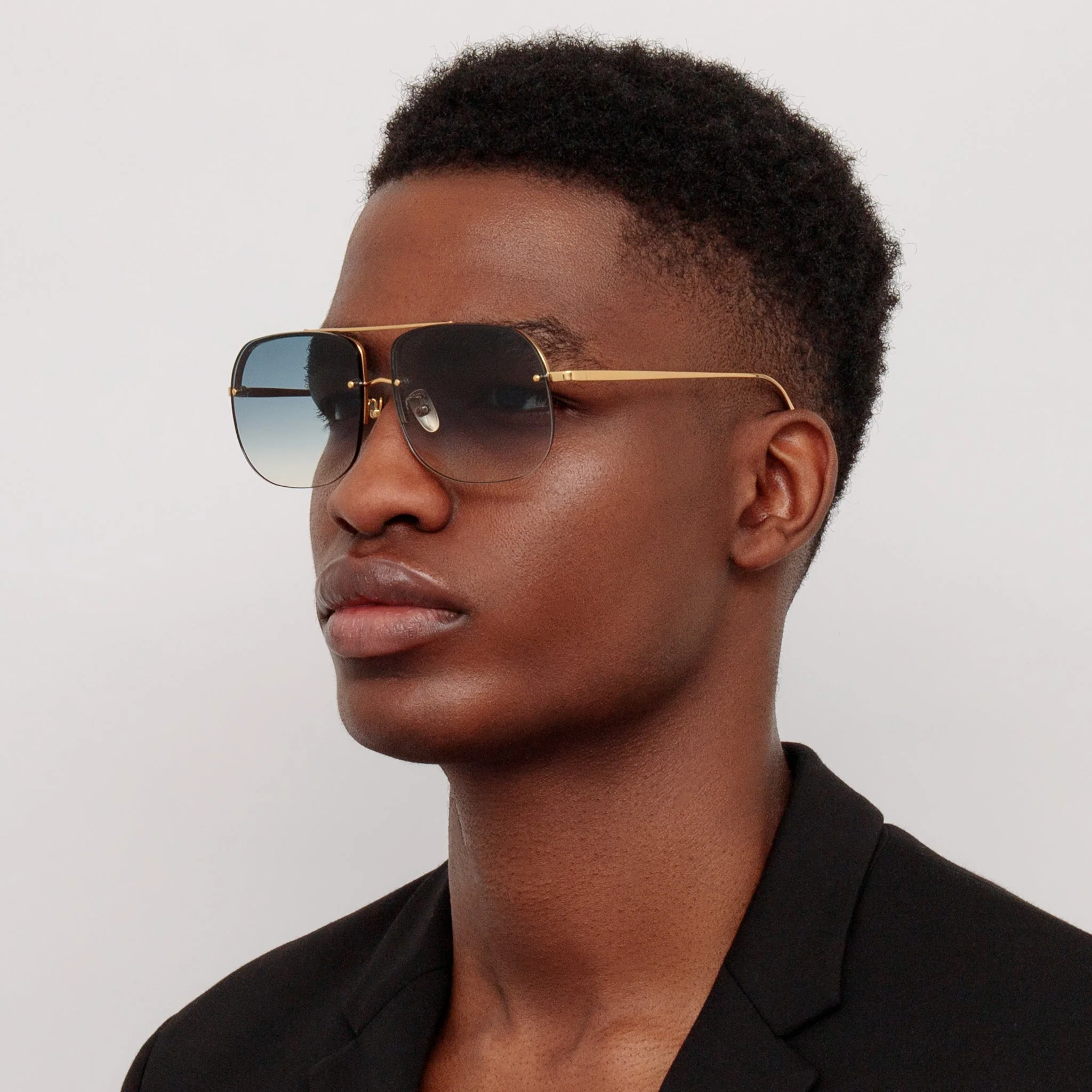Seren Sunglasses in 22K Gold and Aqua - Image 4