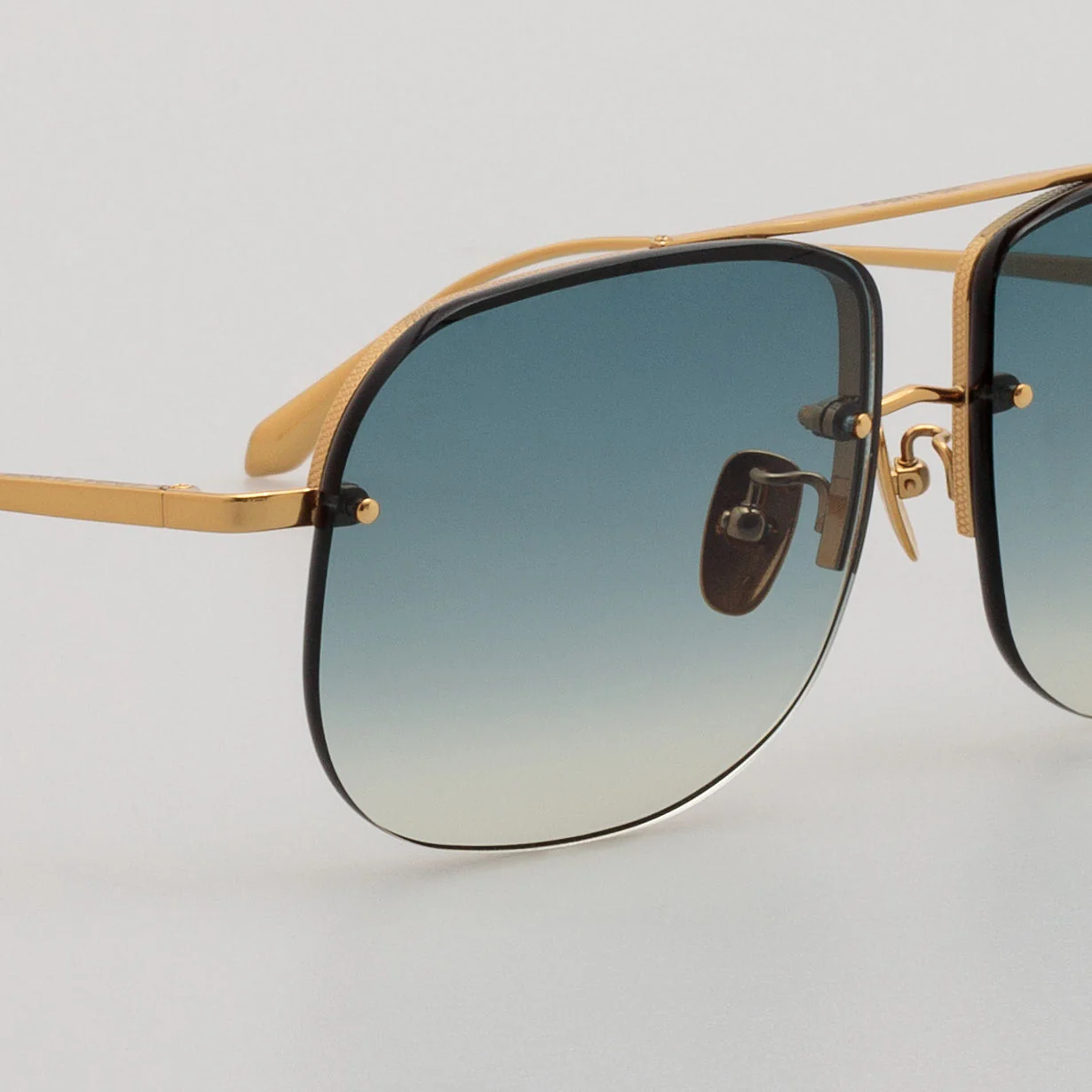 Seren Sunglasses in 22K Gold and Aqua - Image 5