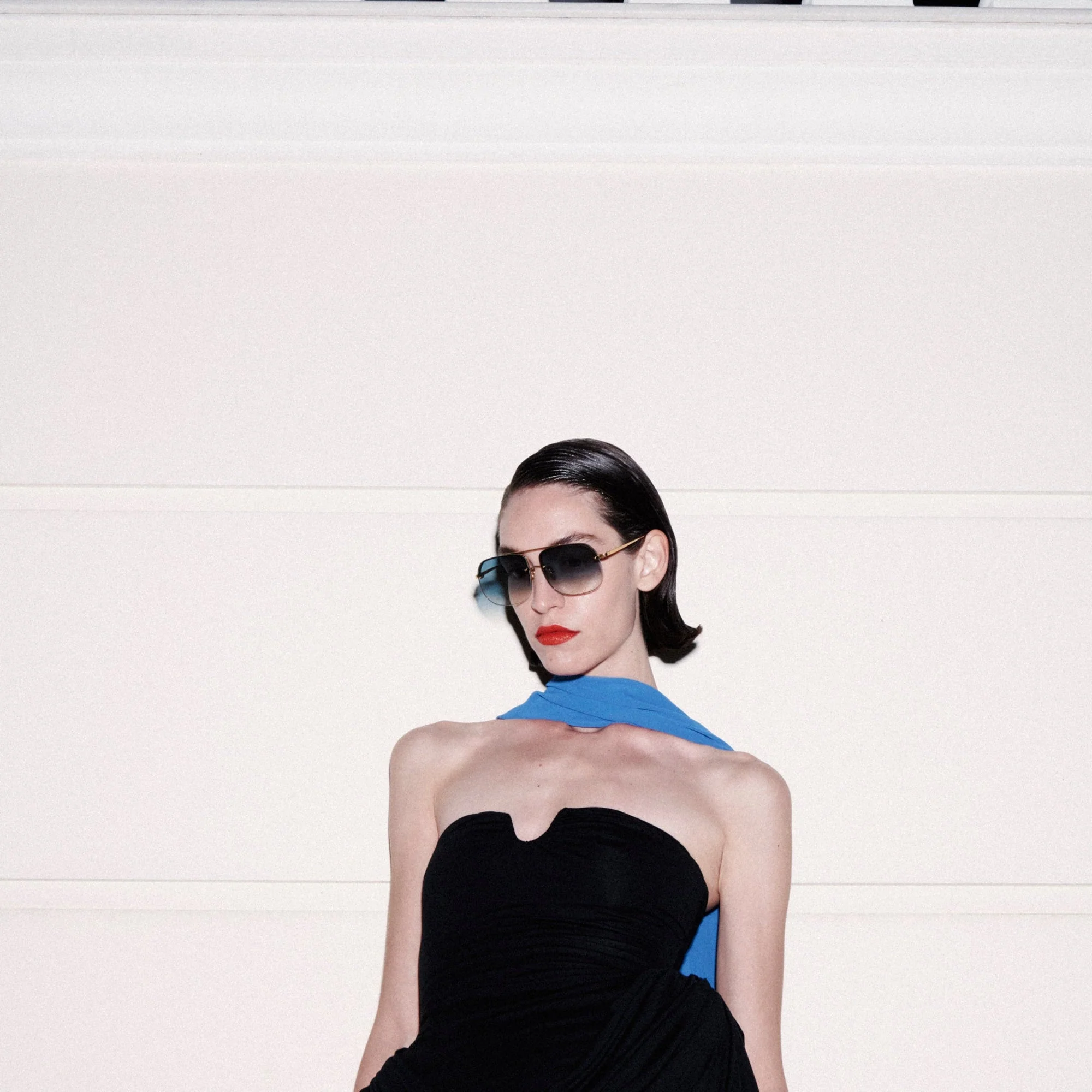 Seren Sunglasses in 22K Gold and Aqua - Image 6