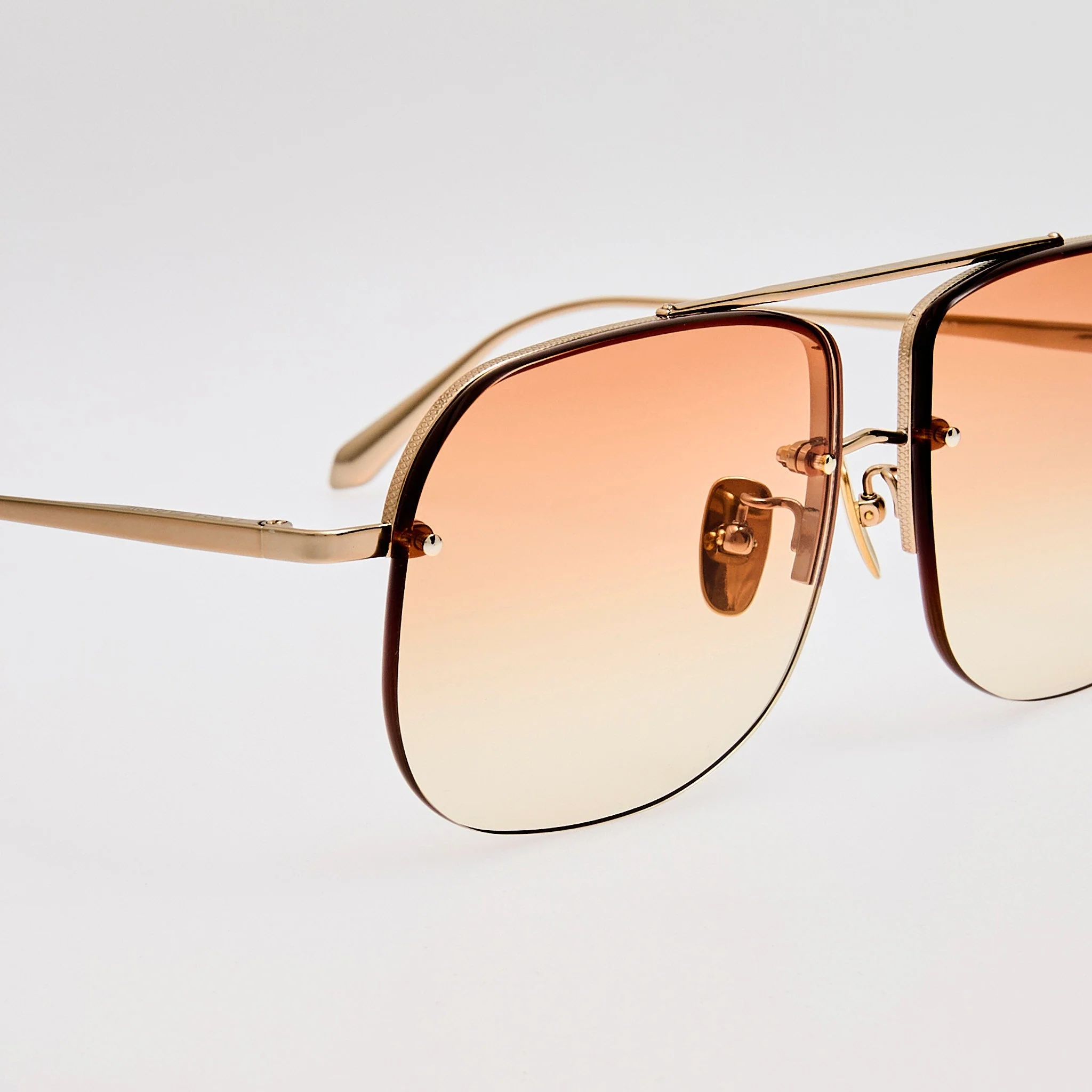 Seren Sunglasses in 18k Rose Gold and Camel - Image 5