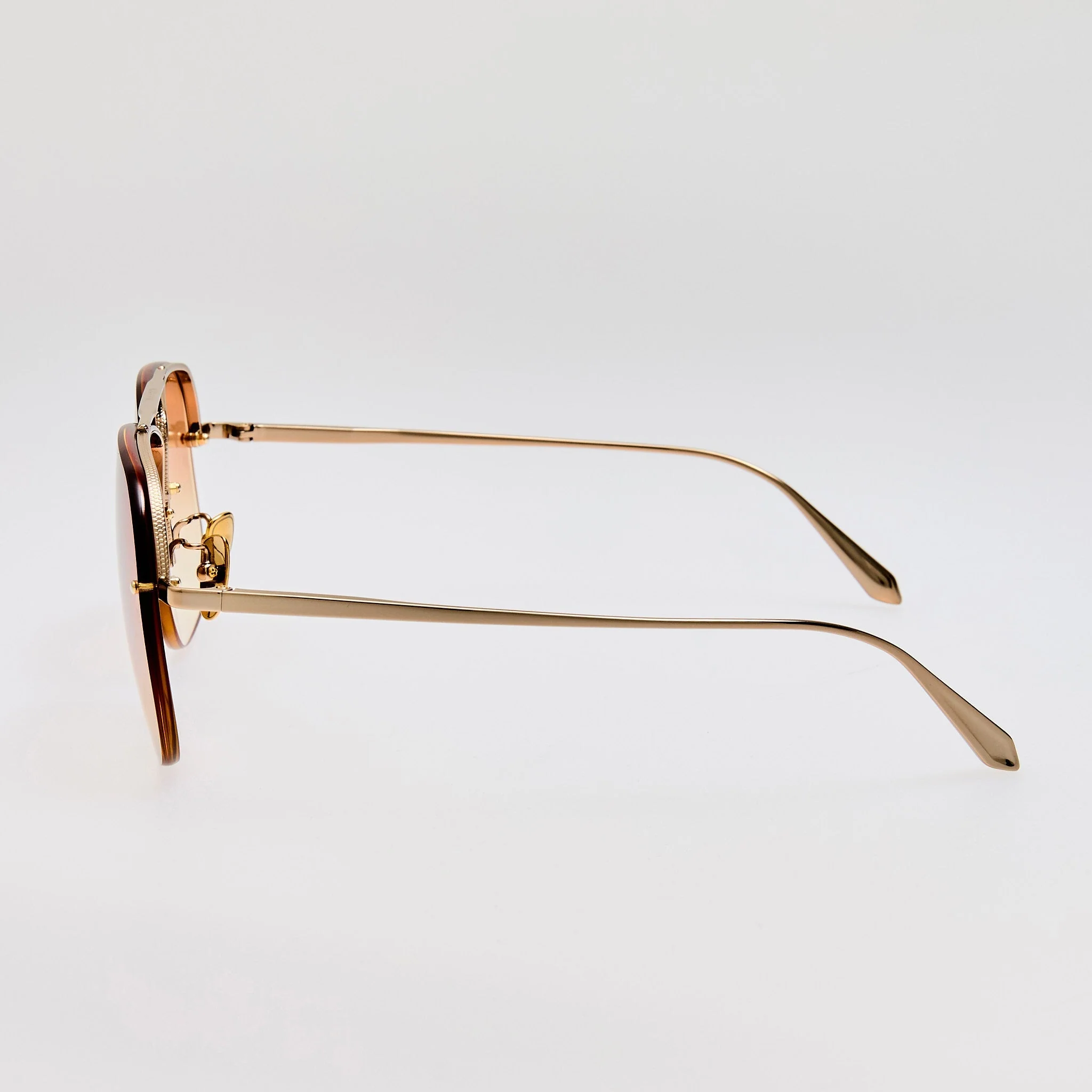 Seren Sunglasses in 18k Rose Gold and Camel - Image 6
